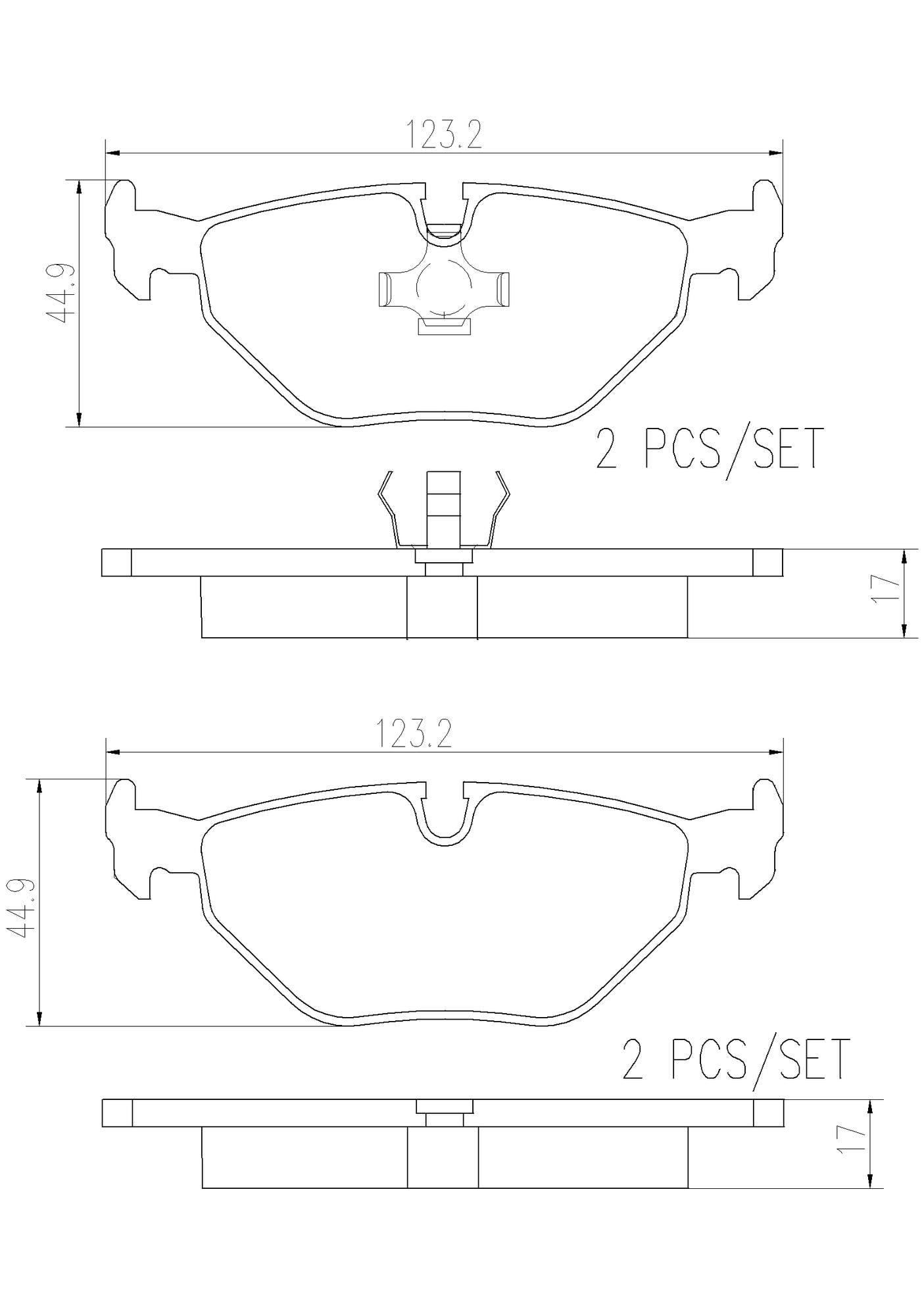 BMW Disc Brake Pad and Rotor Kit – Rear (300mm) (Ceramic) 34211162305