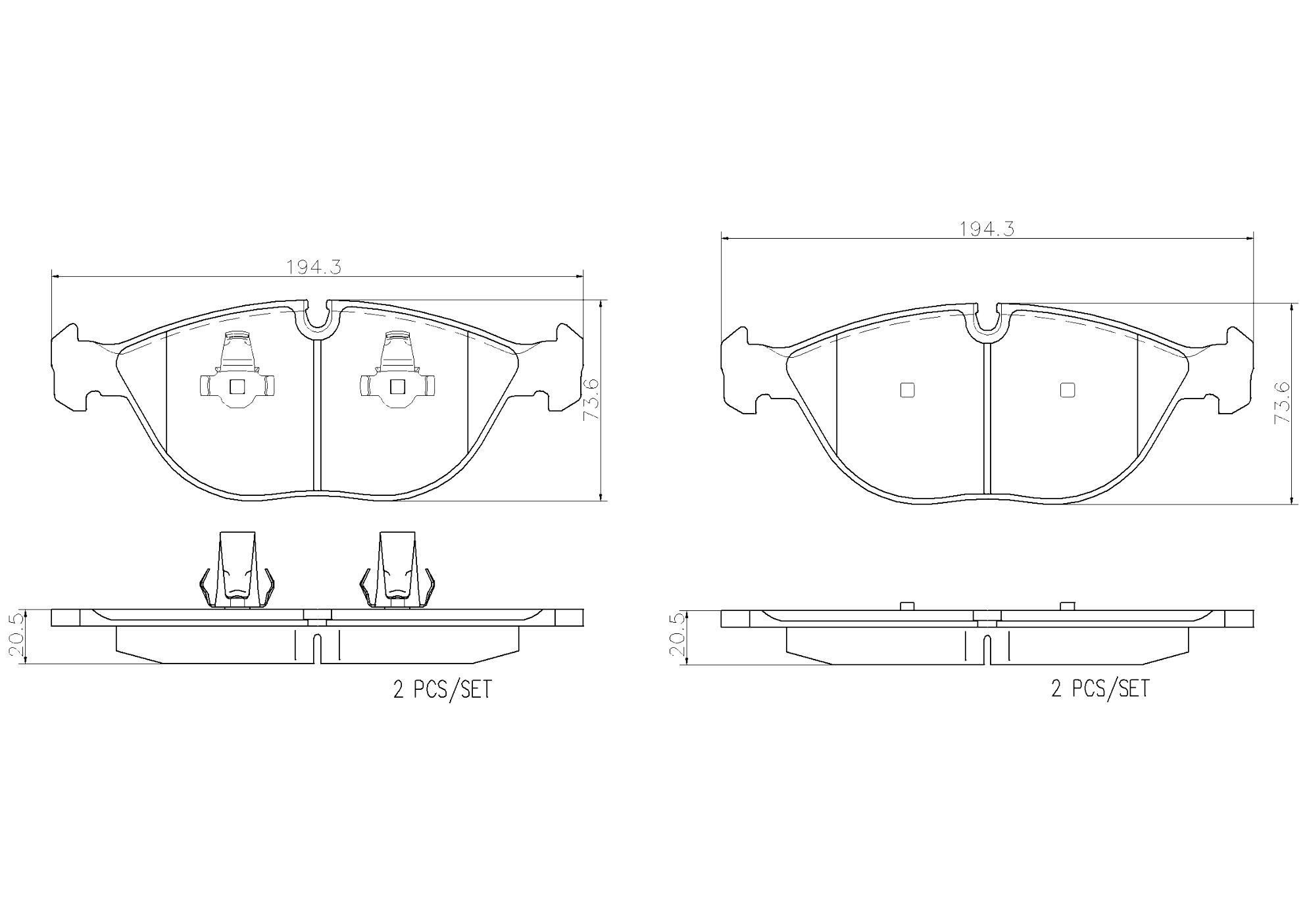 Audi BMW Brakes Set – Pads Front (Ceramic) 8N0698151D – Brembo P06019N