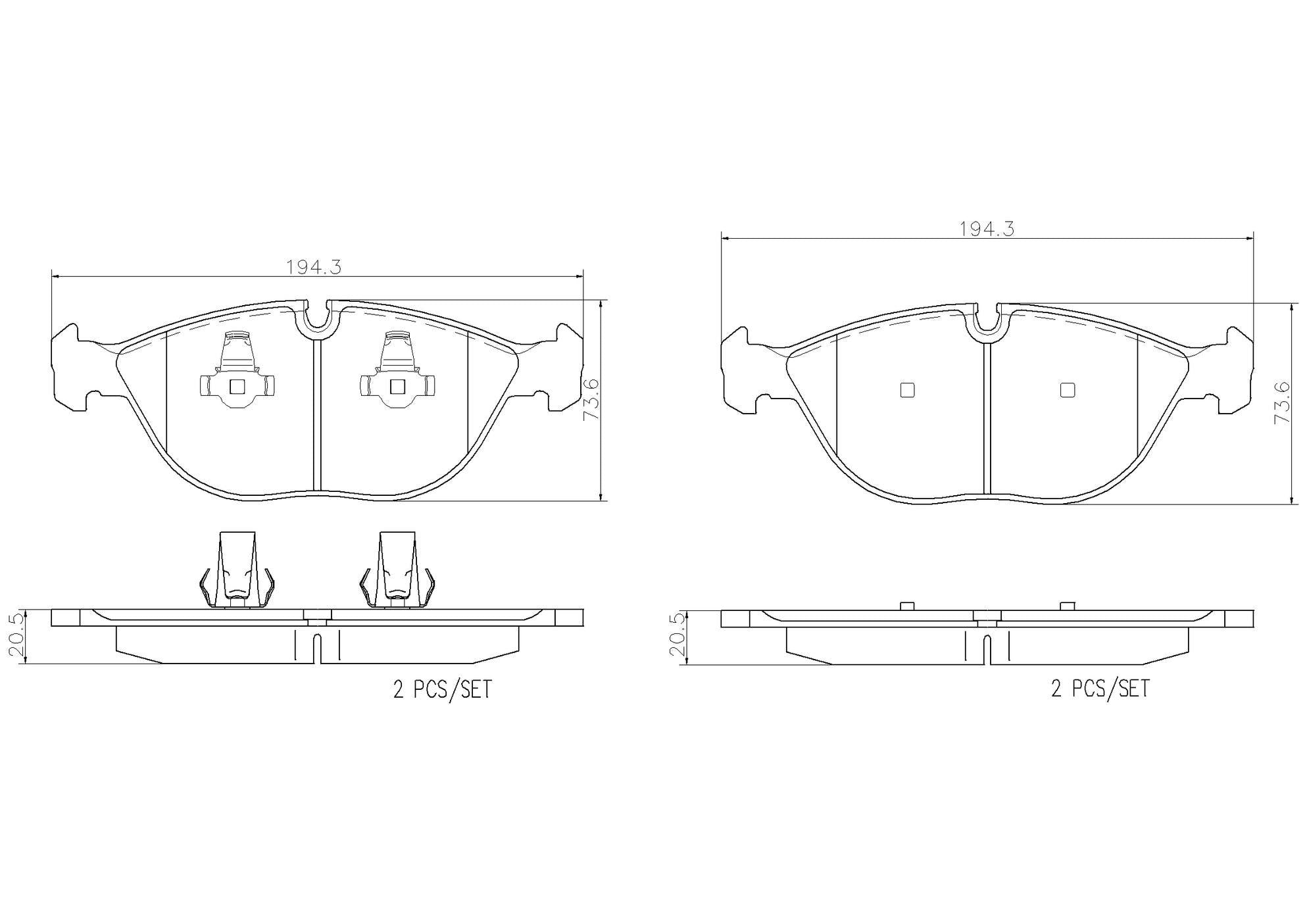 Mercedes-Benz Disc Brake Pad and Rotor Kit – Front and Rear (330mm/300mm) (Ceramic) 2114211112