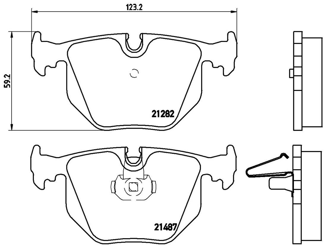 BMW Land Rover Brakes Kit – Pads Rear (Low-Metallic) SFP500210 – Brembo P06020