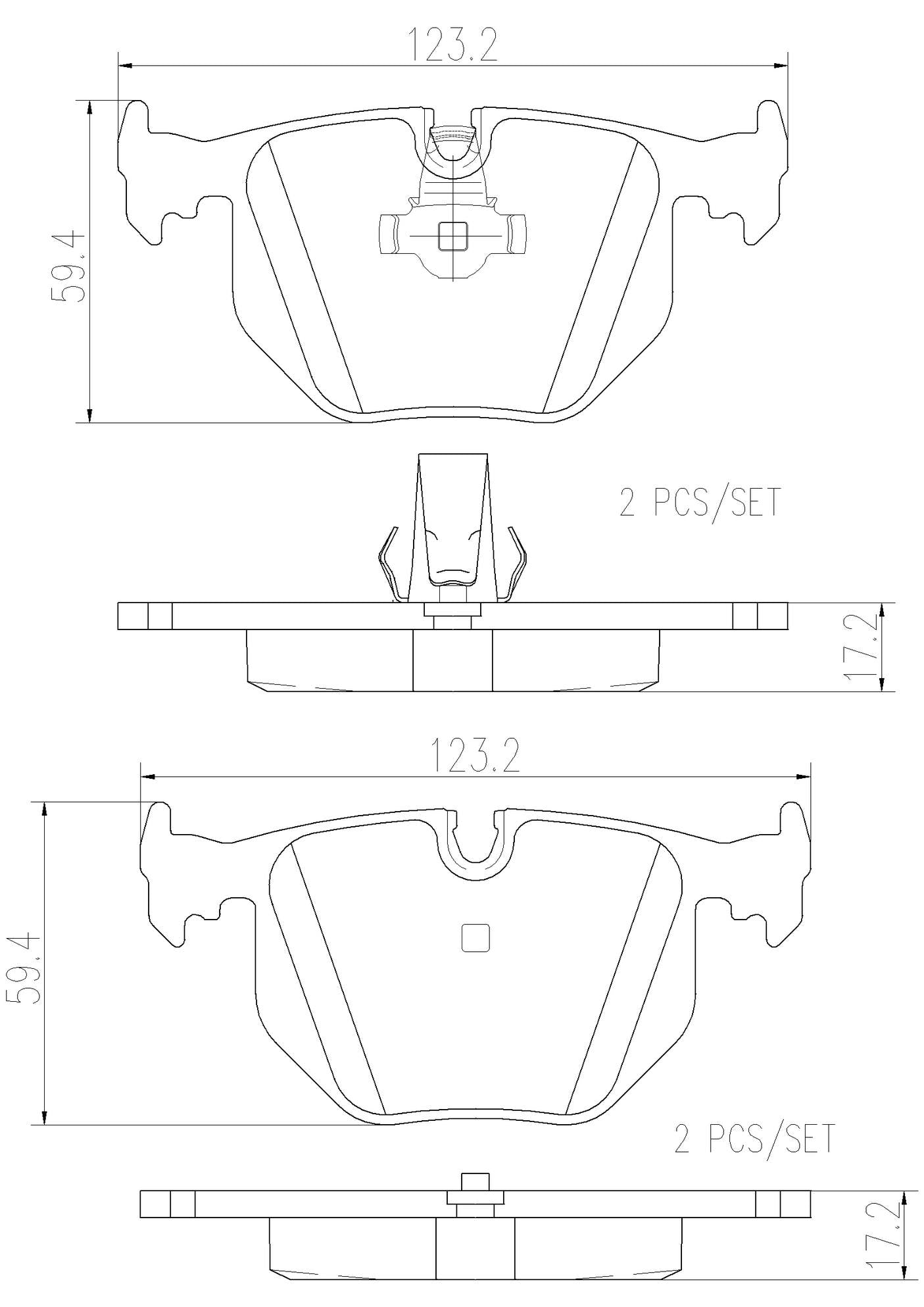 BMW Disc Brake Pad and Rotor Kit – Front and Rear (356mm/324mm) (Ceramic) 34116756847