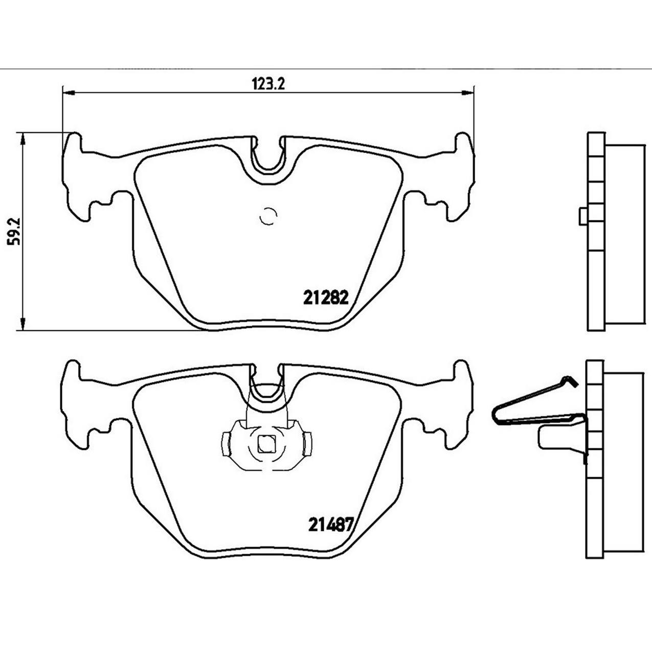 BMW Disc Brake Pad and Rotor Kit – Front and Rear (332mm/324mm) (Low-Met) 34116794304