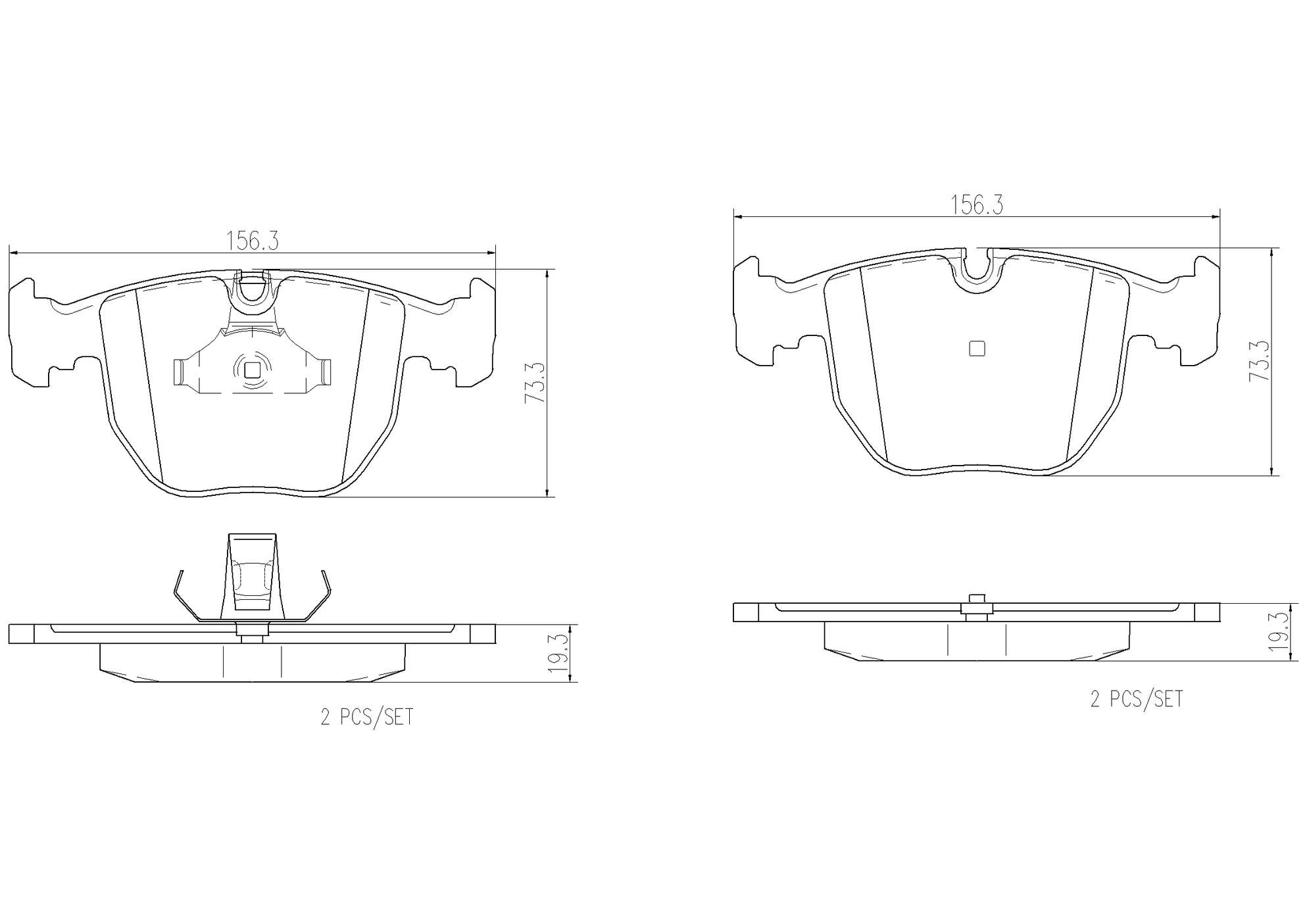 BMW Brake Pad Set Kit – Front and Rear (Ceramic) 34116761252