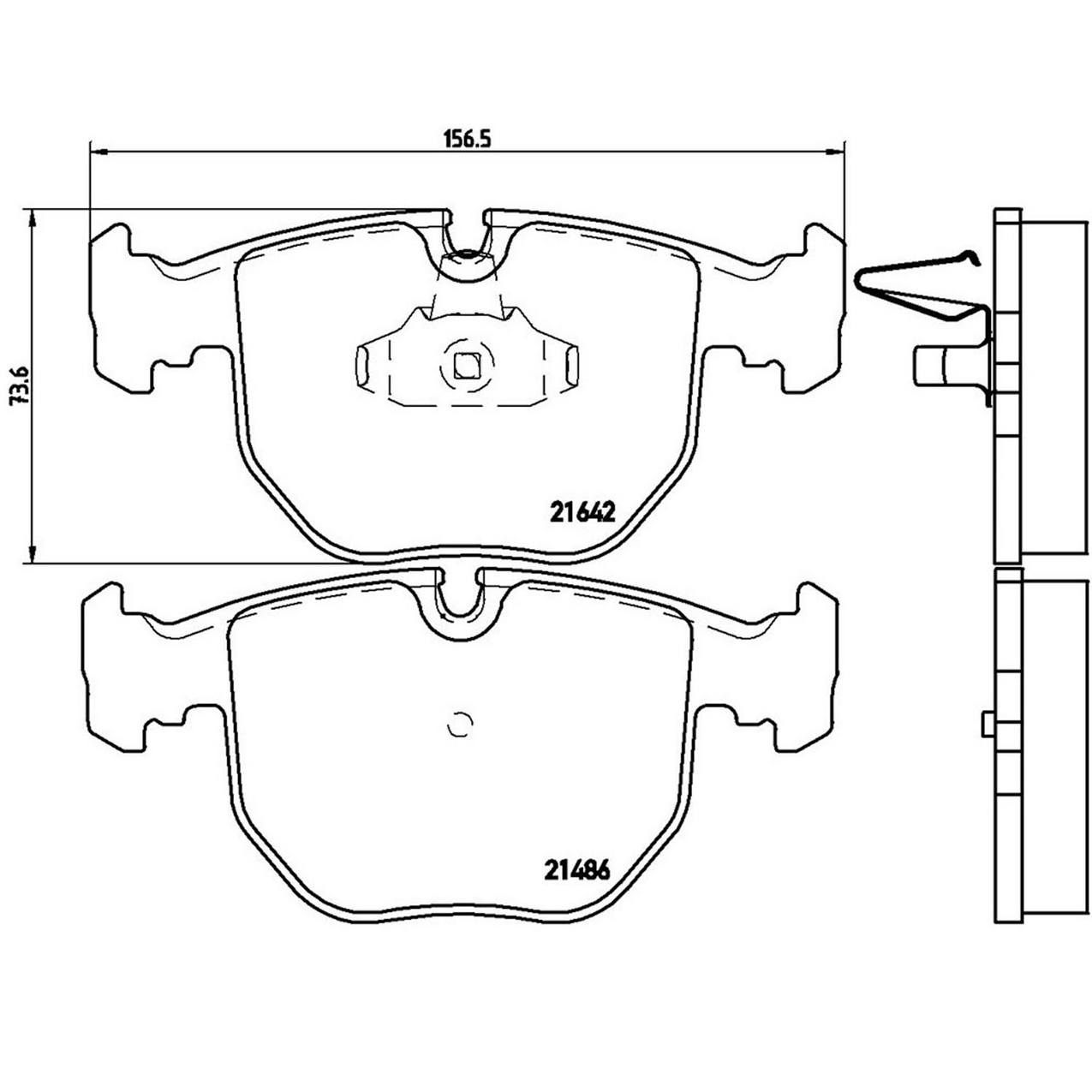 BMW Disc Brake Pad and Rotor Kit – Front and Rear (332mm/324mm) (Low-Met) 34 11 6 766 036