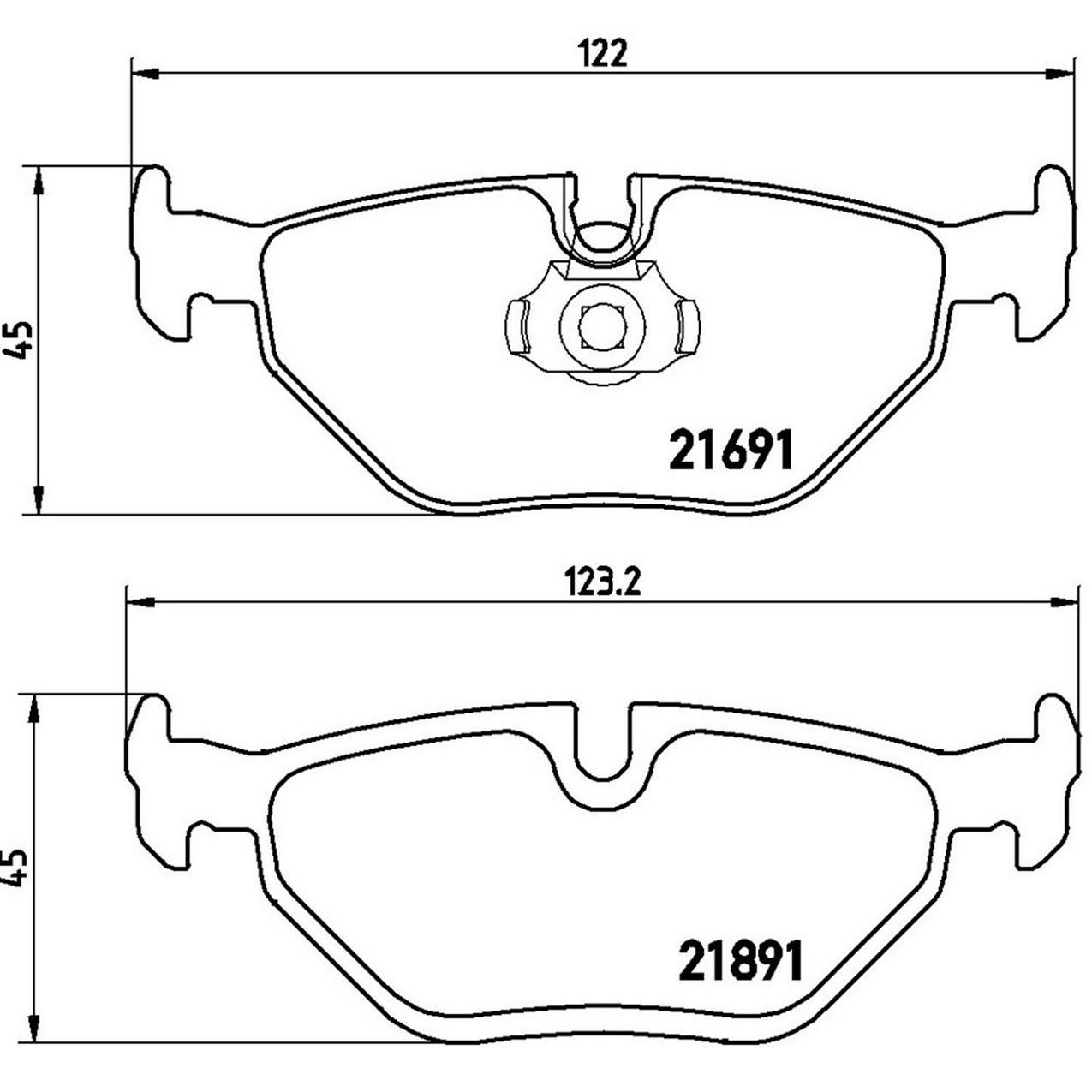 BMW Brake Pad Set Kit – Front and Rear (Low-Met) 34116761252