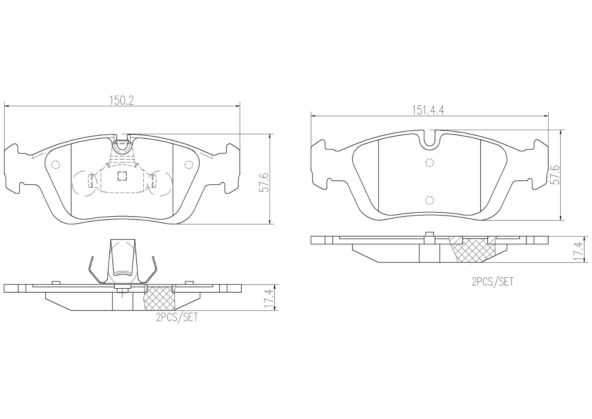 BMW Disc Brake Pad and Rotor Kit – Front and Rear (286mm/272mm) (Ceramic) 34116864060