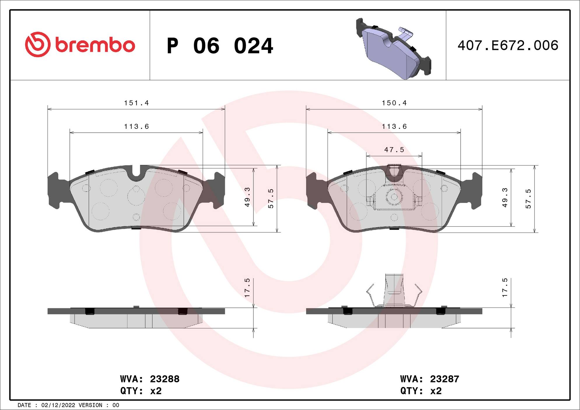 BMW Disc Brake Pad and Rotor Kit – Front and Rear (300mm/294mm) (Low-Met) 34116864058