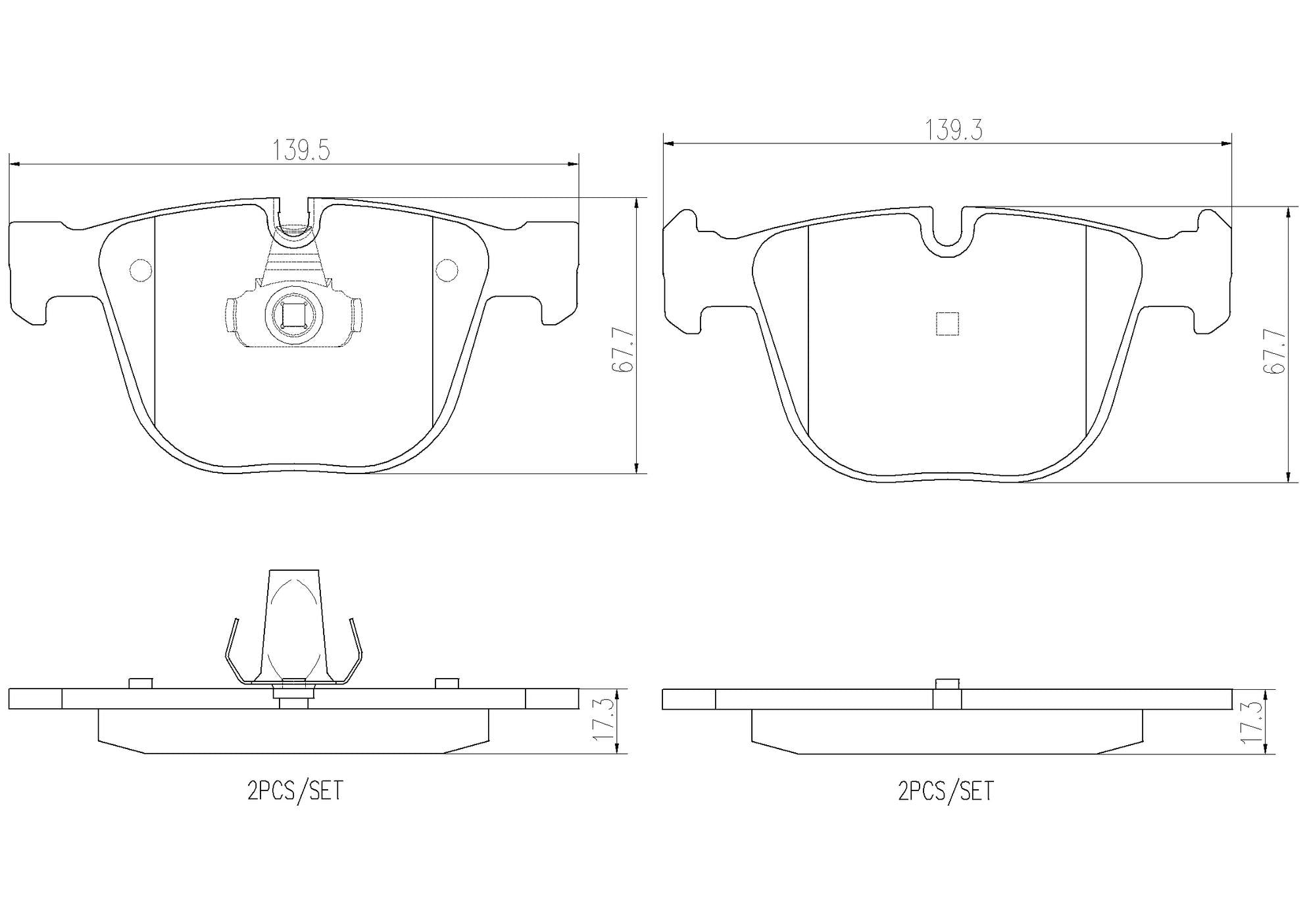 BMW Disc Brake Pad and Rotor Kit – Front and Rear (374mm/370mm) (Ceramic) 34116789544