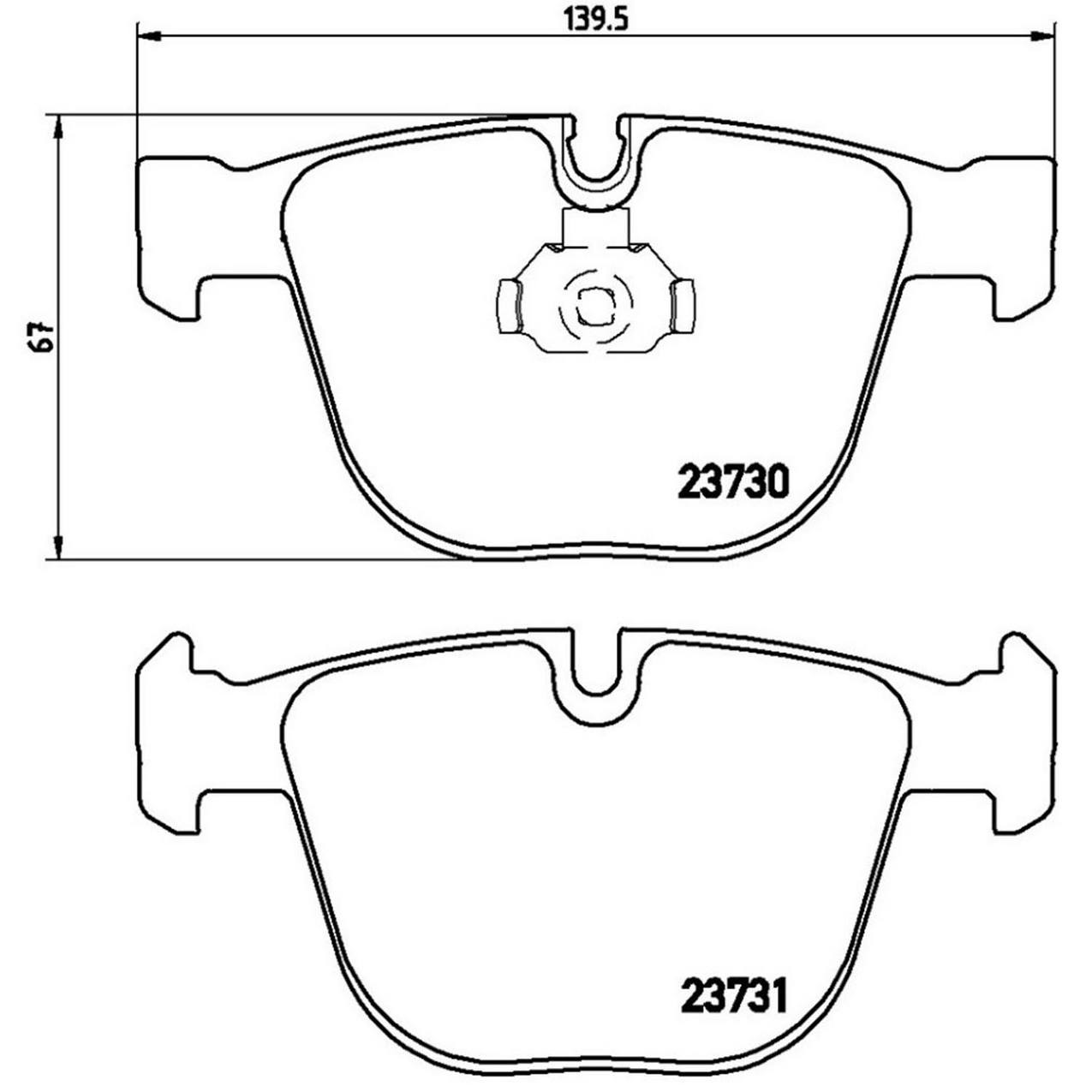 BMW Disc Brake Pad and Rotor Kit – Front and Rear (374mm/370mm) (Low-Met) 34116785675