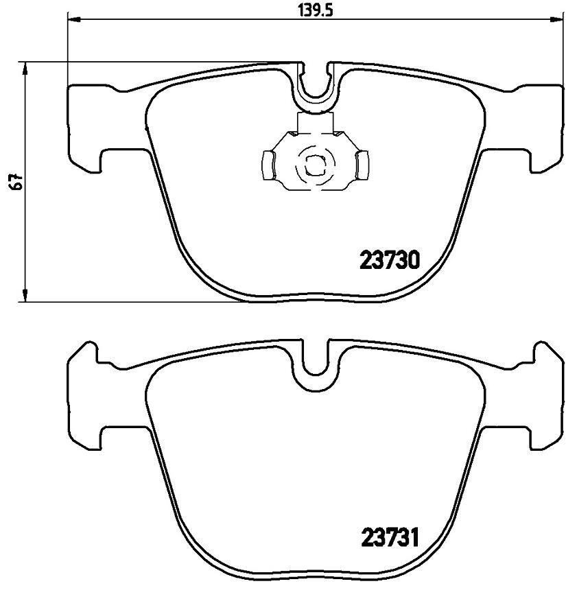 BMW Disc Brake Pad Set – Rear (Low-Metallic) 34216857117 – Brembo P06026