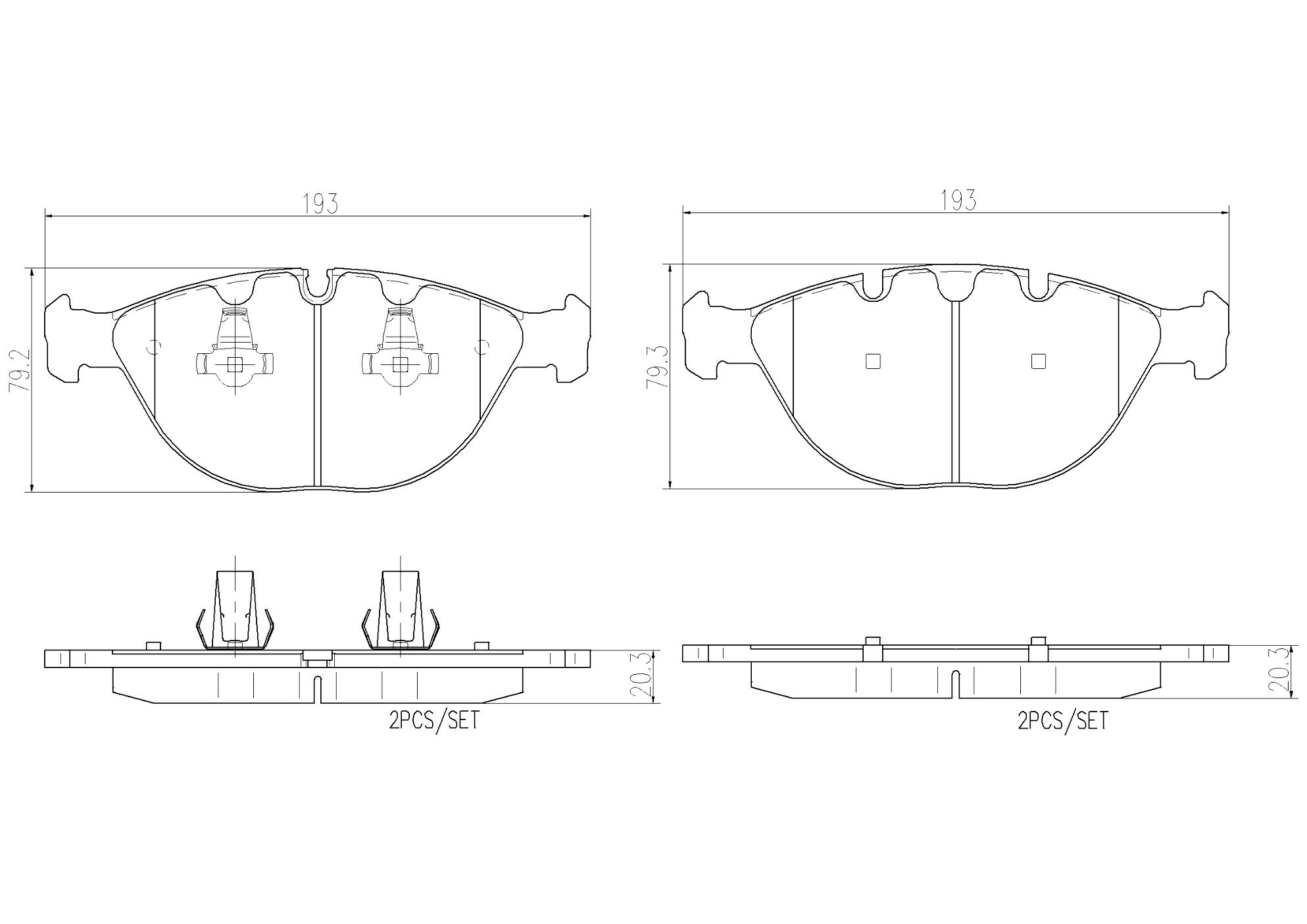 Brembo BMW Brakes Kit – Pads Front (Low-Met) (with Sensor) 34116761282 – Brembo 1813477KIT