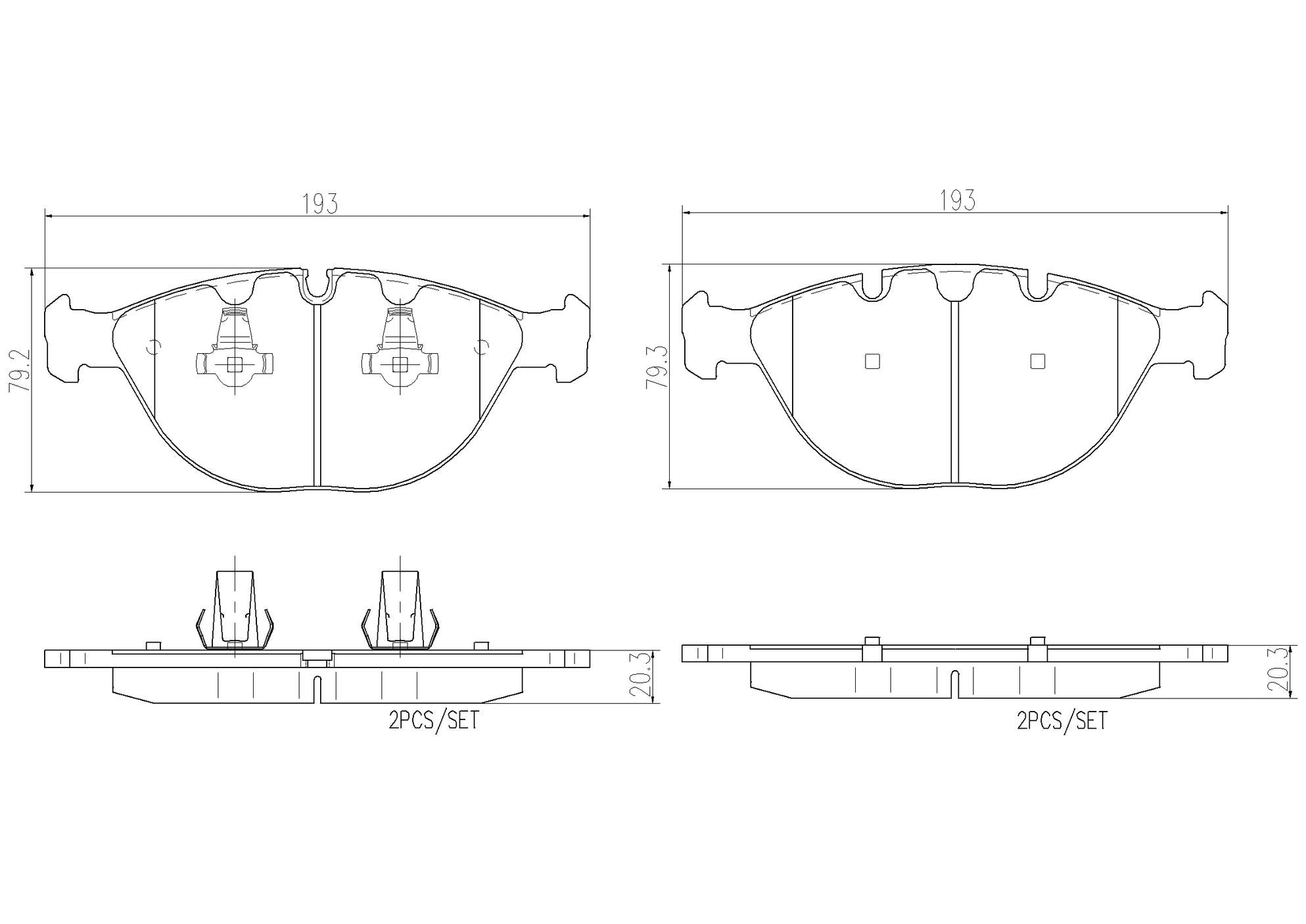 BMW Disc Brake Pad and Rotor Kit – Front and Rear (356mm/324mm) (Ceramic) 34116756847