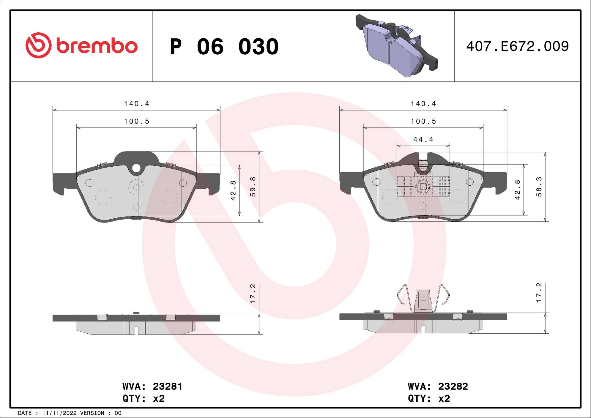 Mini Disc Brake Pad and Rotor Kit – Front and Rear (276mm/259mm) (Xtra) (Low-Met) 34111502891