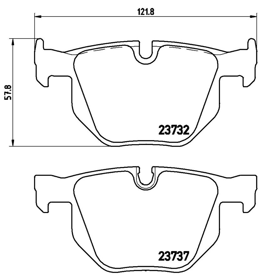 BMW Disc Brake Pad Set – Rear (Low-Metallic) 34216868497 – Brembo P06033