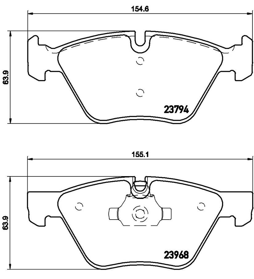 BMW Disc Brake Pad Set – Front (Low-Metallic) 34116797859 – Brembo P06036