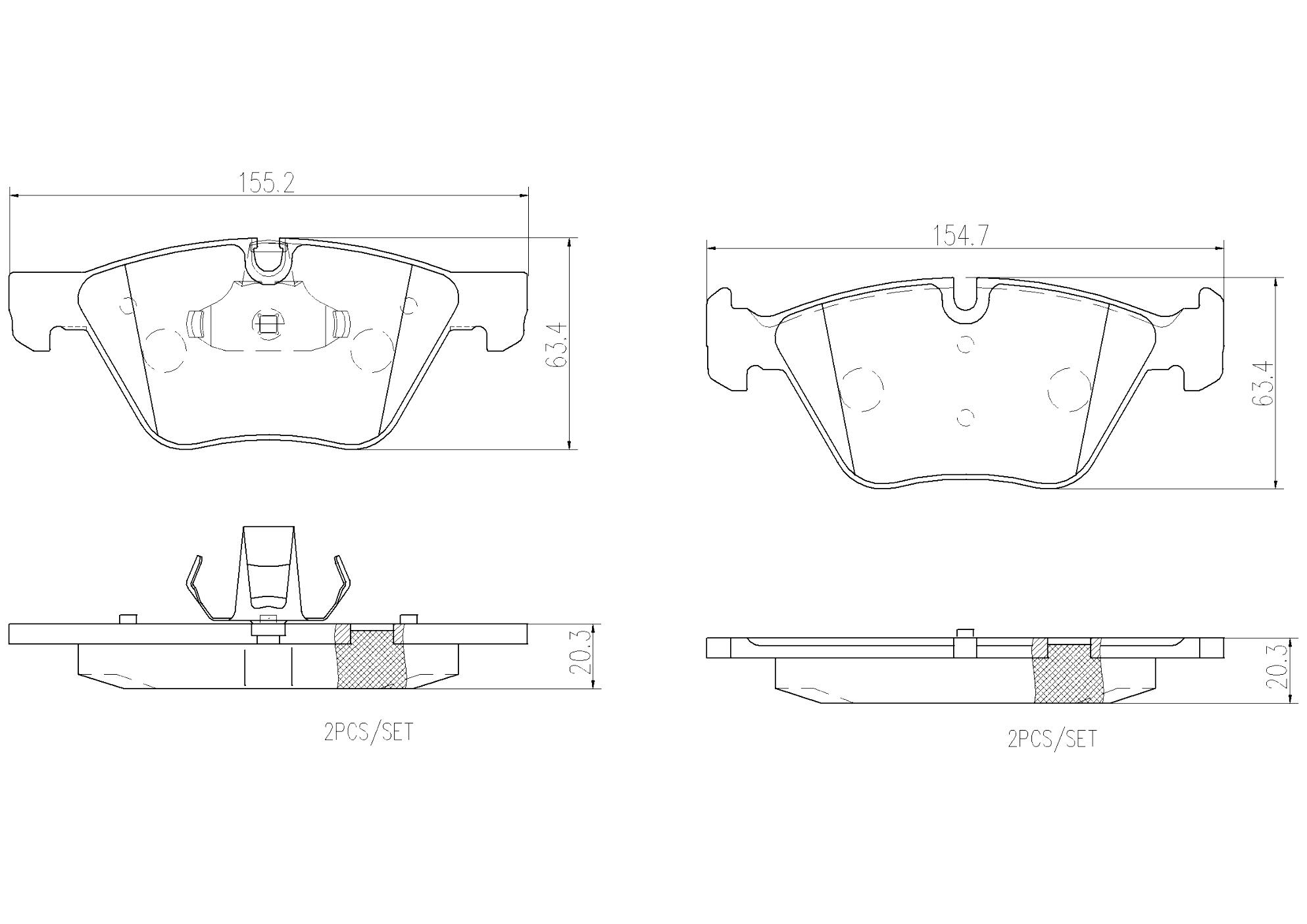 Brembo BMW Brakes Kit – Pads Front (Low-Met) (with Sensor) 34116797859 – Brembo 2259792KIT