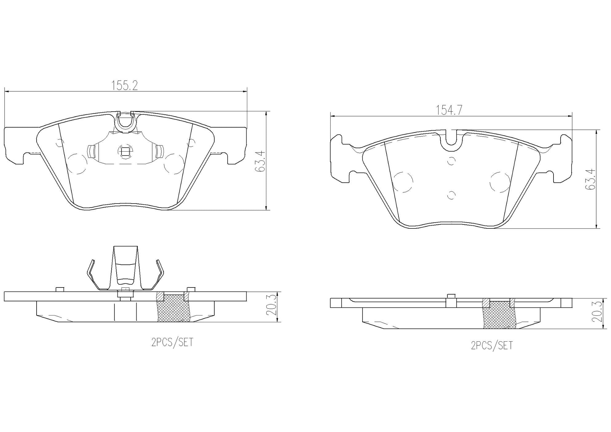 BMW Disc Brake Pad and Rotor Kit – Front and Rear (312mm/300mm) (Ceramic) 34116855692