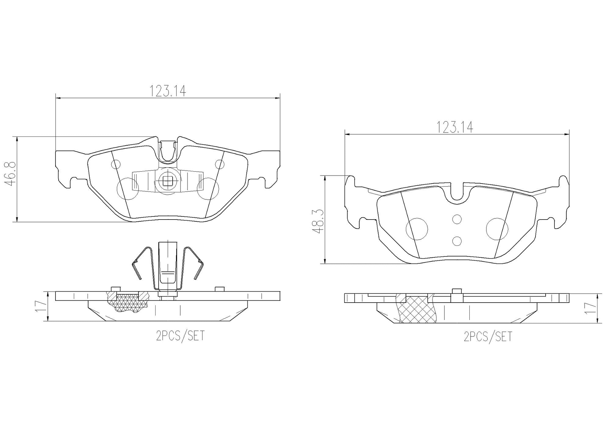 BMW Disc Brake Pad and Rotor Kit – Front and Rear (312mm/300mm) (Xtra) (Ceramic) 34116855692