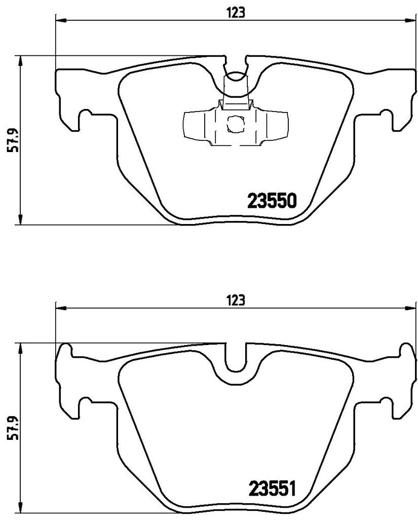 BMW Disc Brake Pad Set – Rear (Low-Metallic) 34216790762 – Brembo P06039