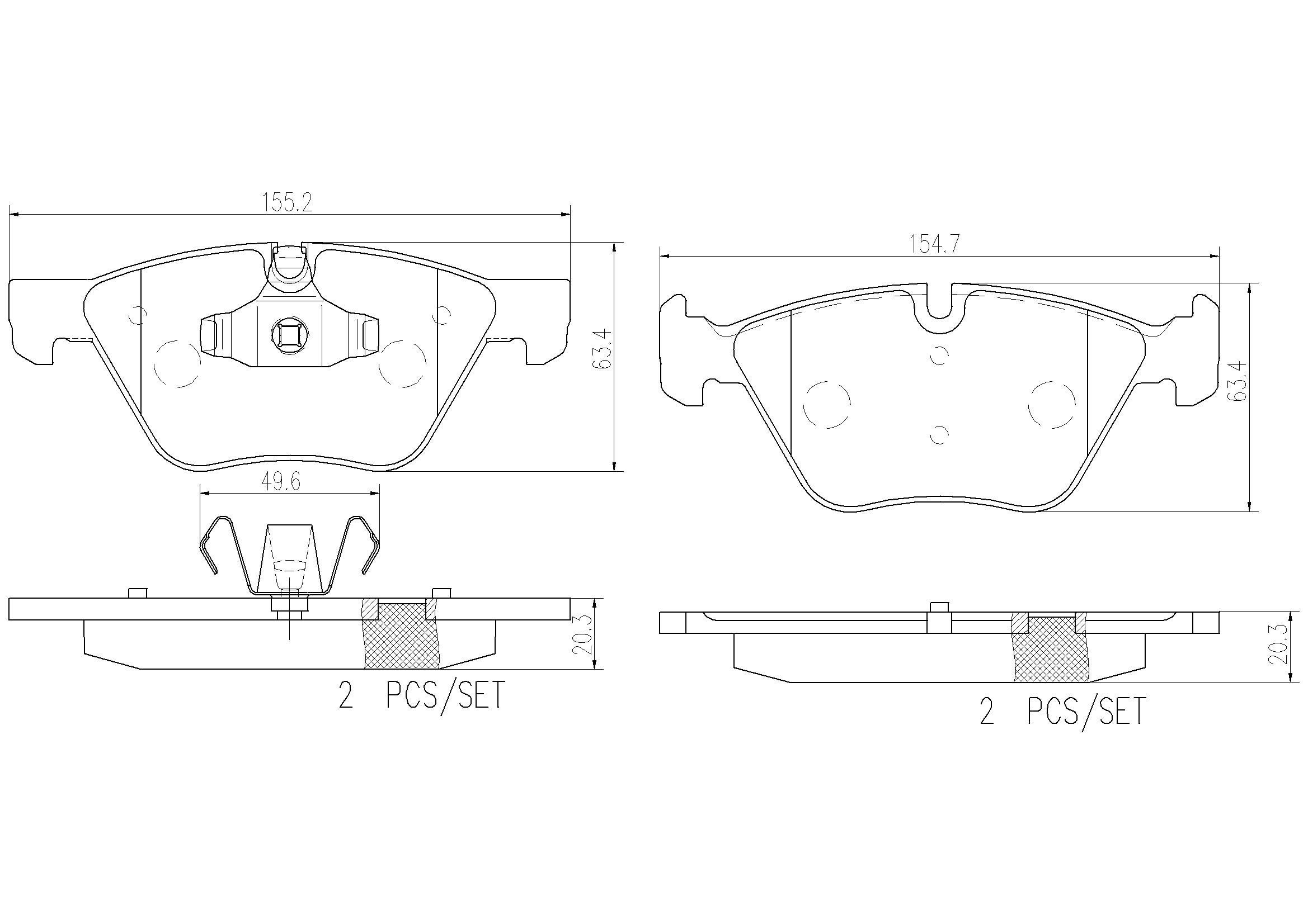 BMW Disc Brake Pad Set – Front (Ceramic) 34116797859 – Brembo P06040N