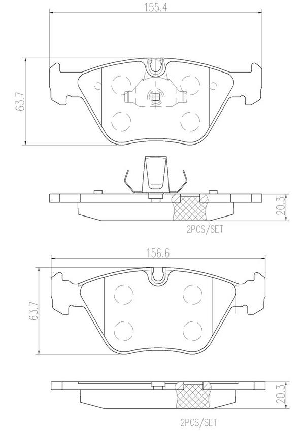 BMW Disc Brake Pad Set – Front (Ceramic) 34116779652 – Brembo P06043N