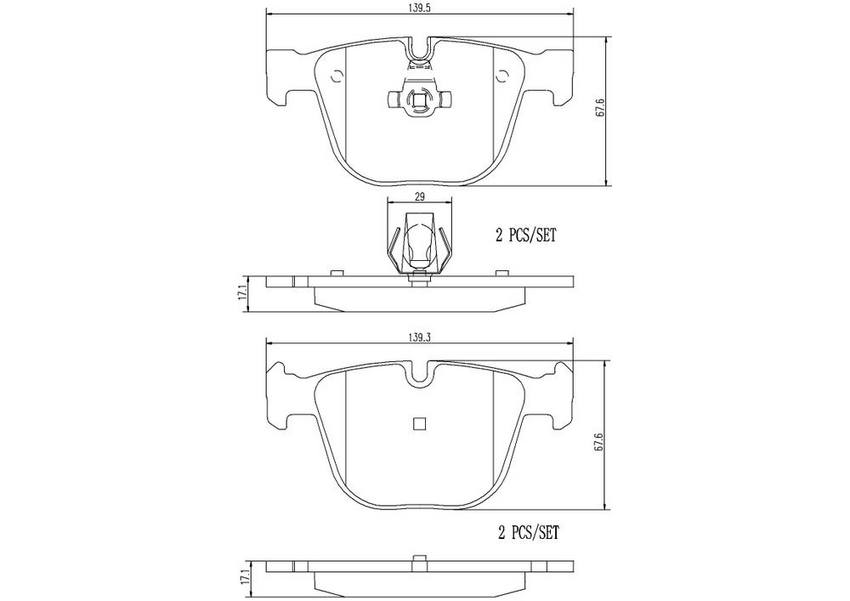 Brembo Disc Brake Pad Set – Rear (Ceramic)