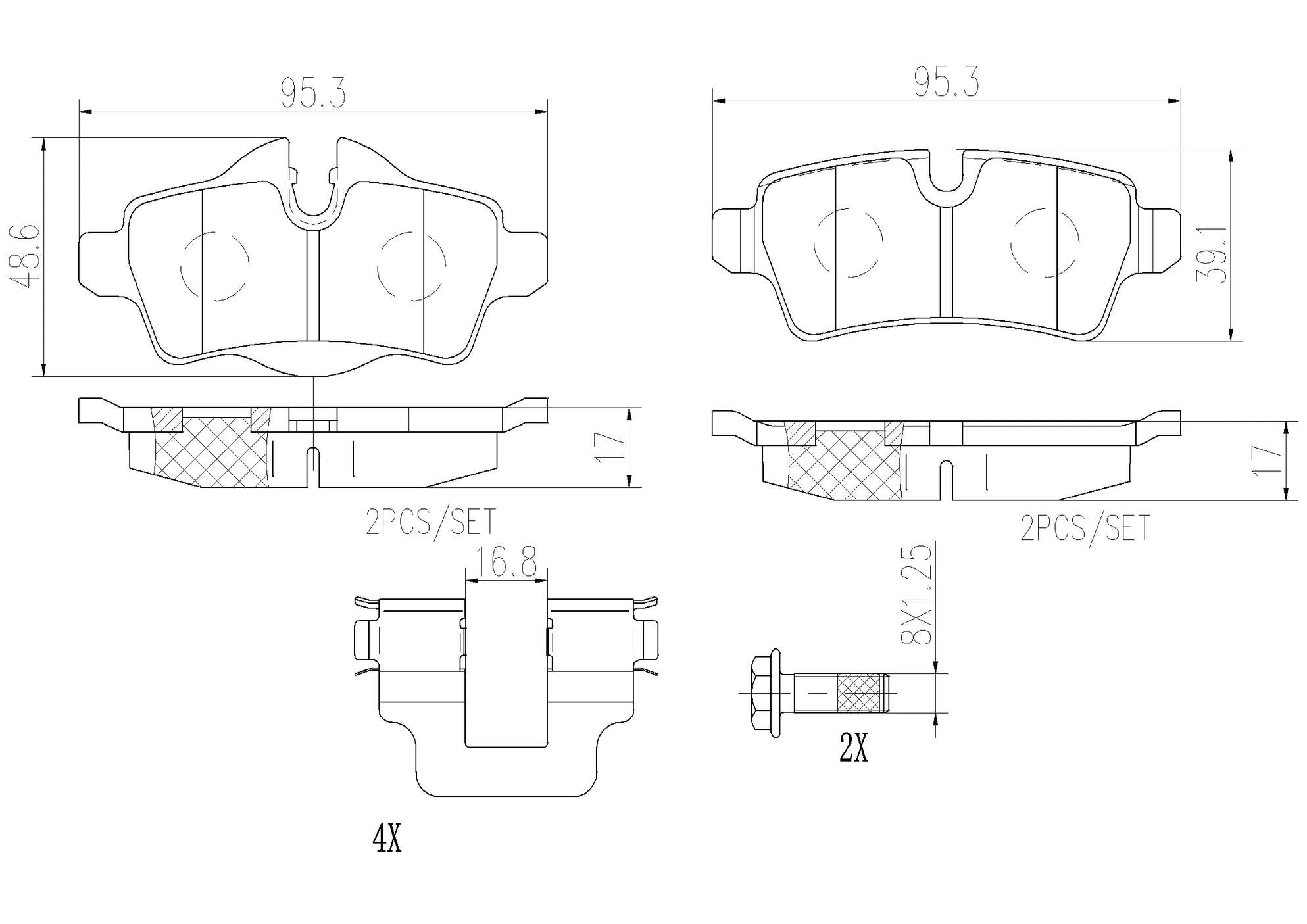 Mini Disc Brake Pad and Rotor Kit – Front and Rear (280mm/259mm) (Xtra) (Ceramic) 34116858651