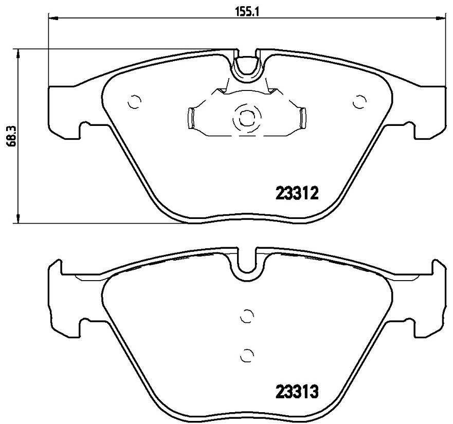 BMW Disc Brake Pad Set – Front (Low-Metallic) 34116794919 – Brembo P06054