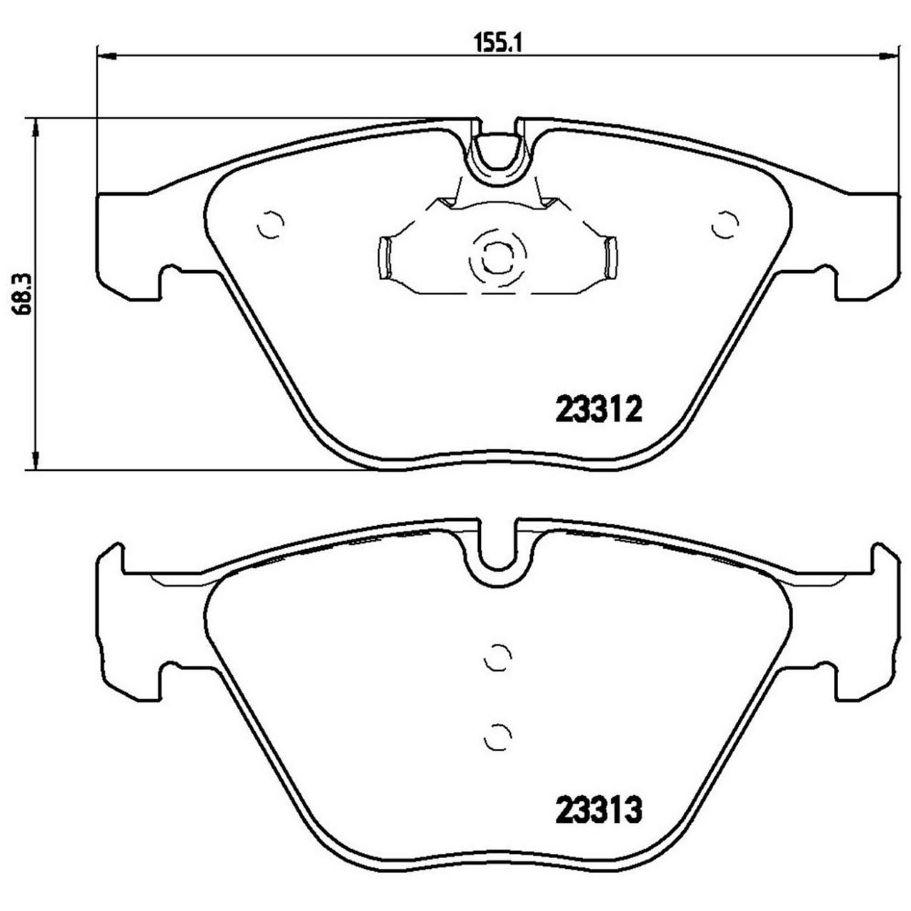 BMW Disc Brake Pad and Rotor Kit – Front and Rear (348mm/336mm) (Low-Met) 34116855000