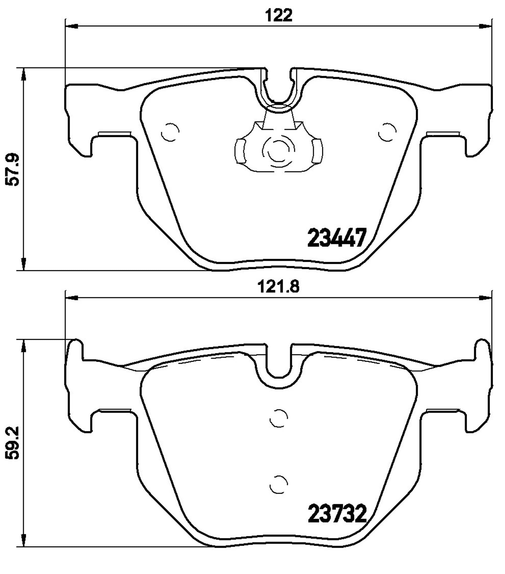 BMW Disc Brake Pad Set – Rear (Low-Met) 34216868497 – Brembo P06056