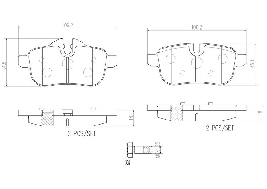 Brembo Disc Brake Pad Set – Rear (Ceramic)