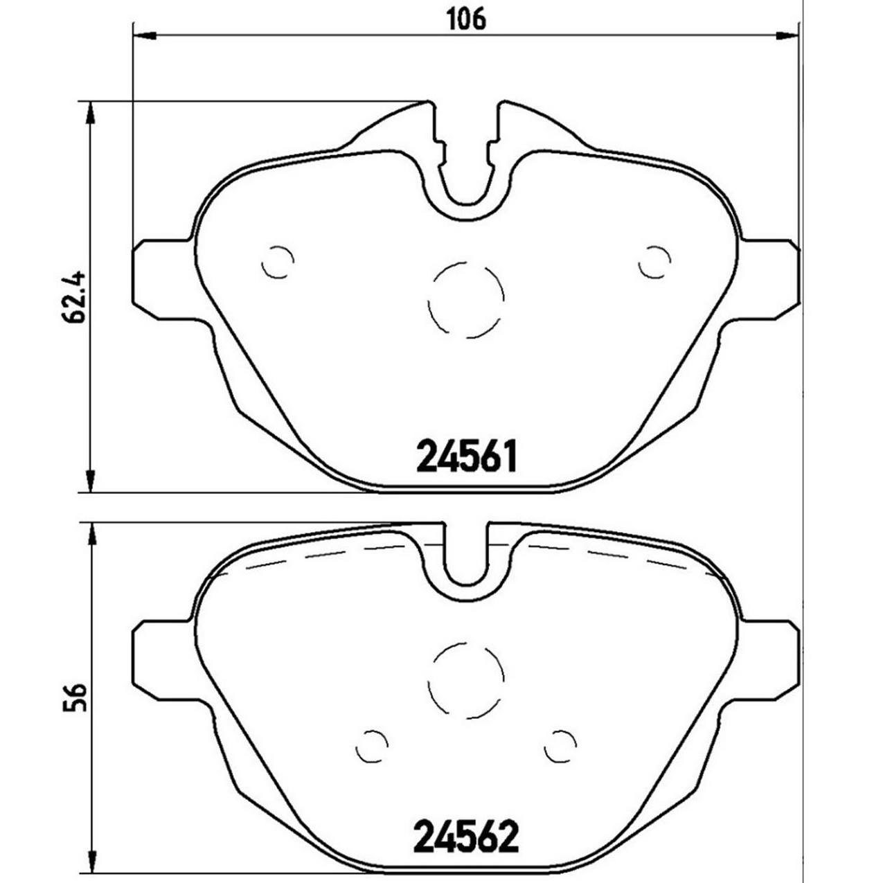 BMW Disc Brake Pad and Rotor Kit – Front and Rear (330mm/330mm) (Low-Met) 34116896652