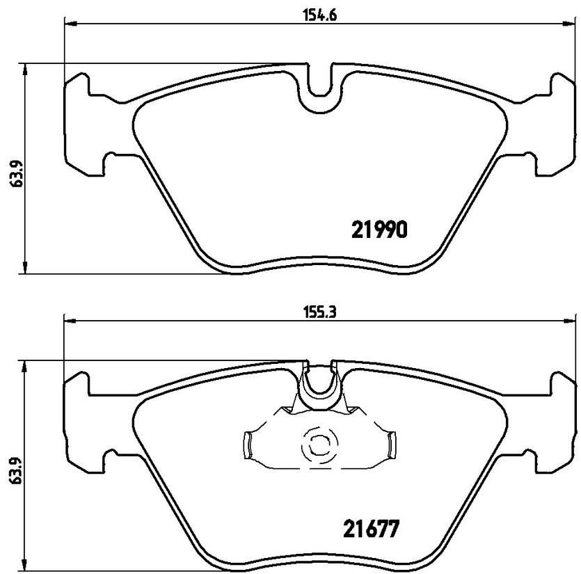 BMW Disc Brake Pad Set – Front (Low-Metallic) 34116761280 – Brembo P06065