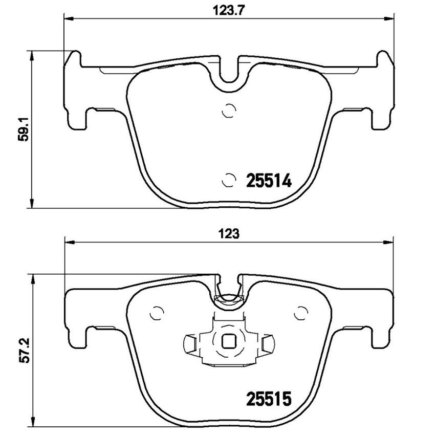 BMW Disc Brake Pad Set – Rear (Ceramic) 34216850570 – Brembo P06072N