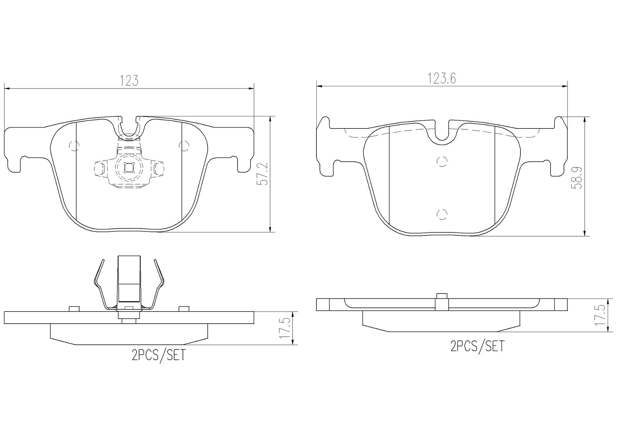 BMW Disc Brake Pad and Rotor Kit – Front and Rear (340mm/330mm) (Ceramic) 34106797602