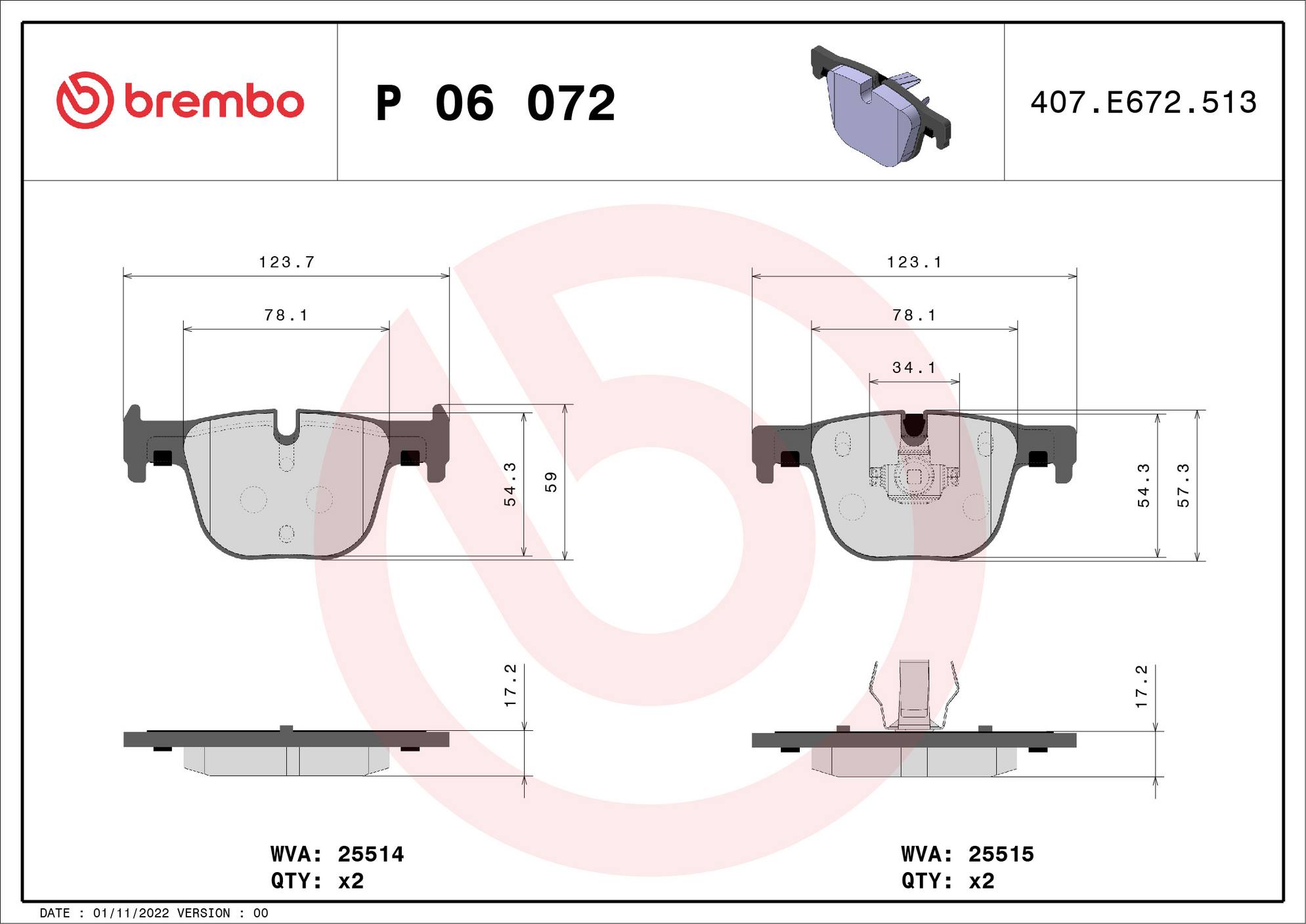 BMW Disc Brake Pad and Rotor Kit – Front and Rear (340mm/330mm) (Low-Met) 34106797602