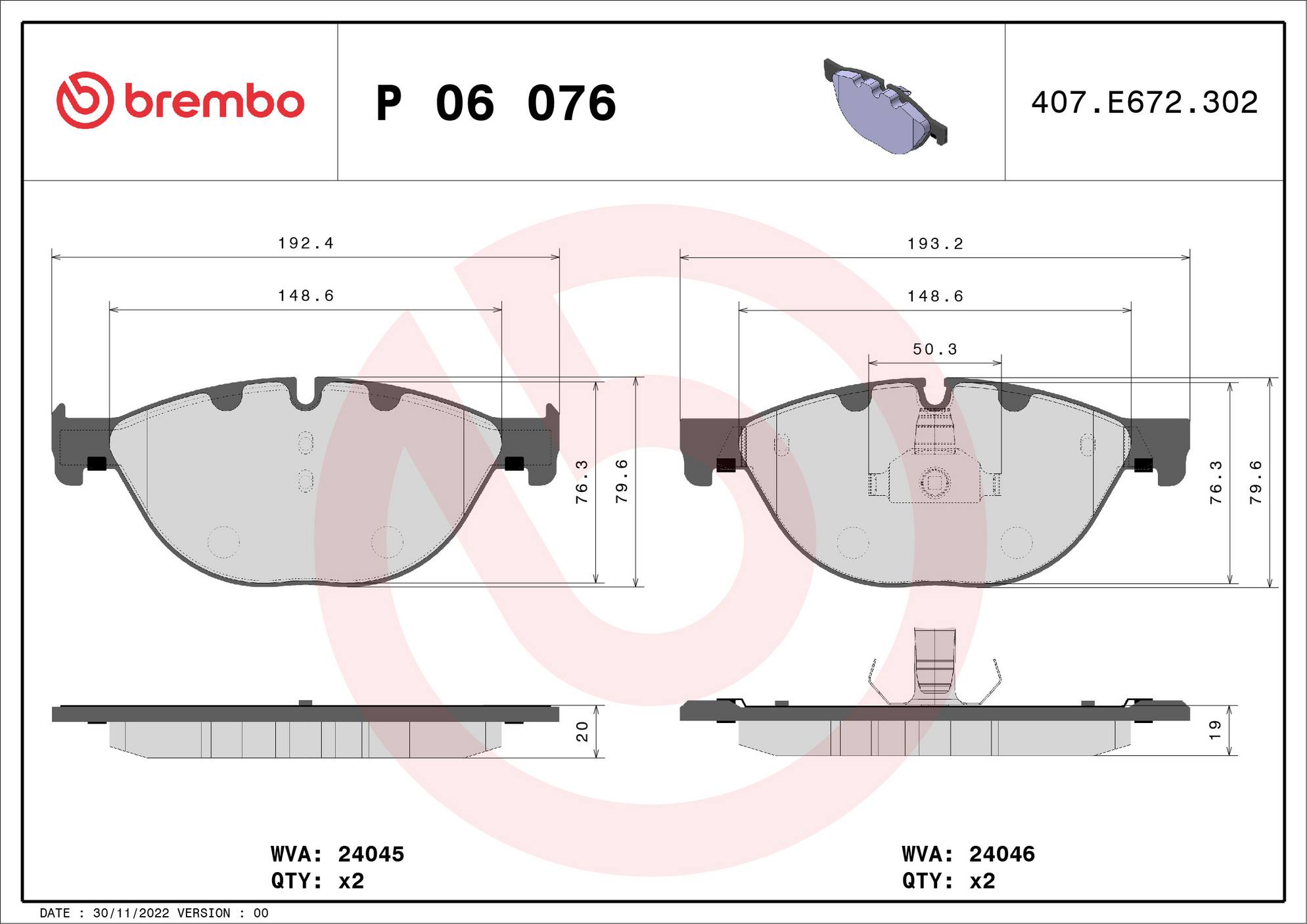 BMW Disc Brake Pad and Rotor Kit – Front and Rear (374mm/370mm) (Low-Met) 34116785675