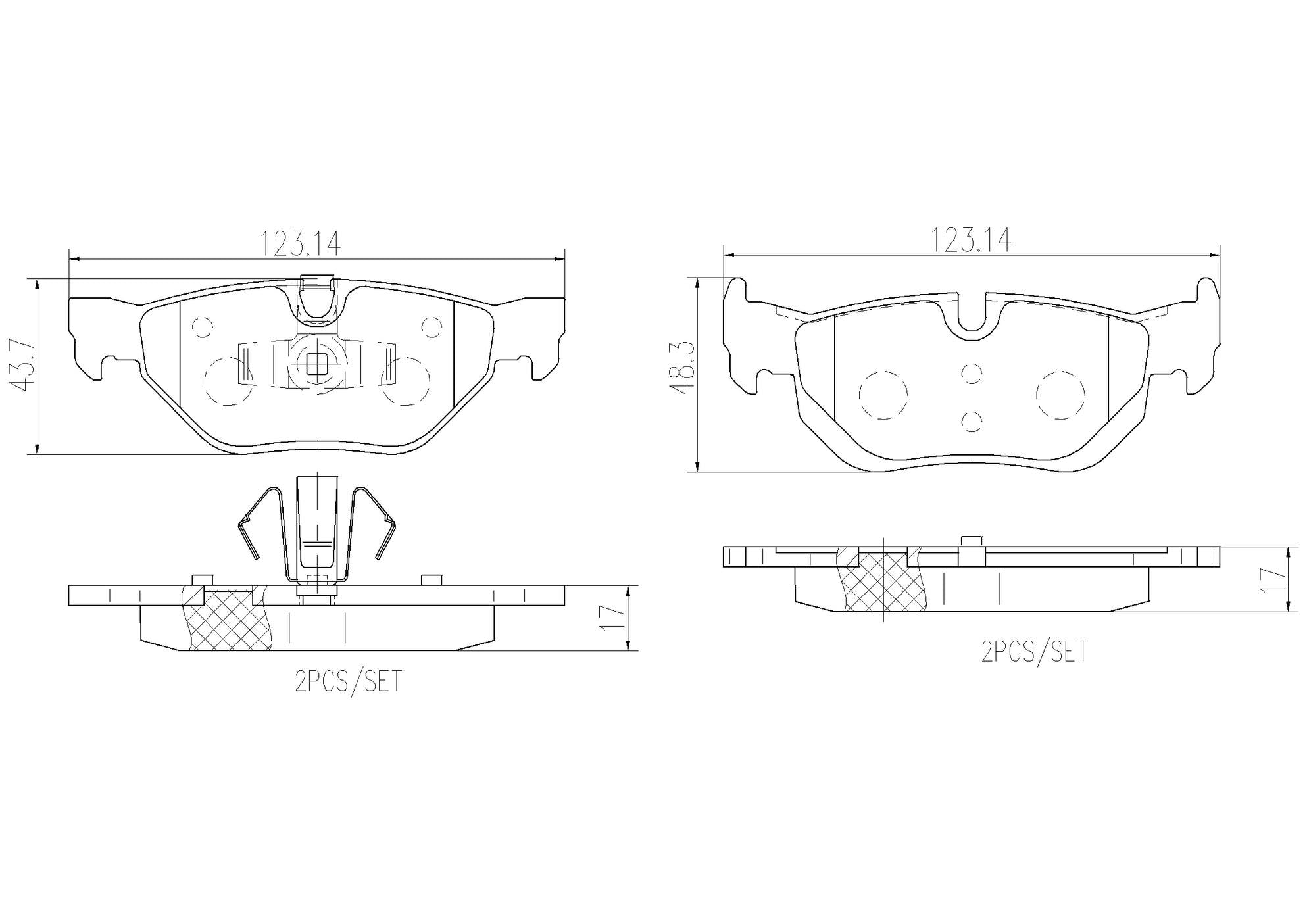 BMW Brake Pad Set Kit – Front and Rear (Ceramic) 34116799166