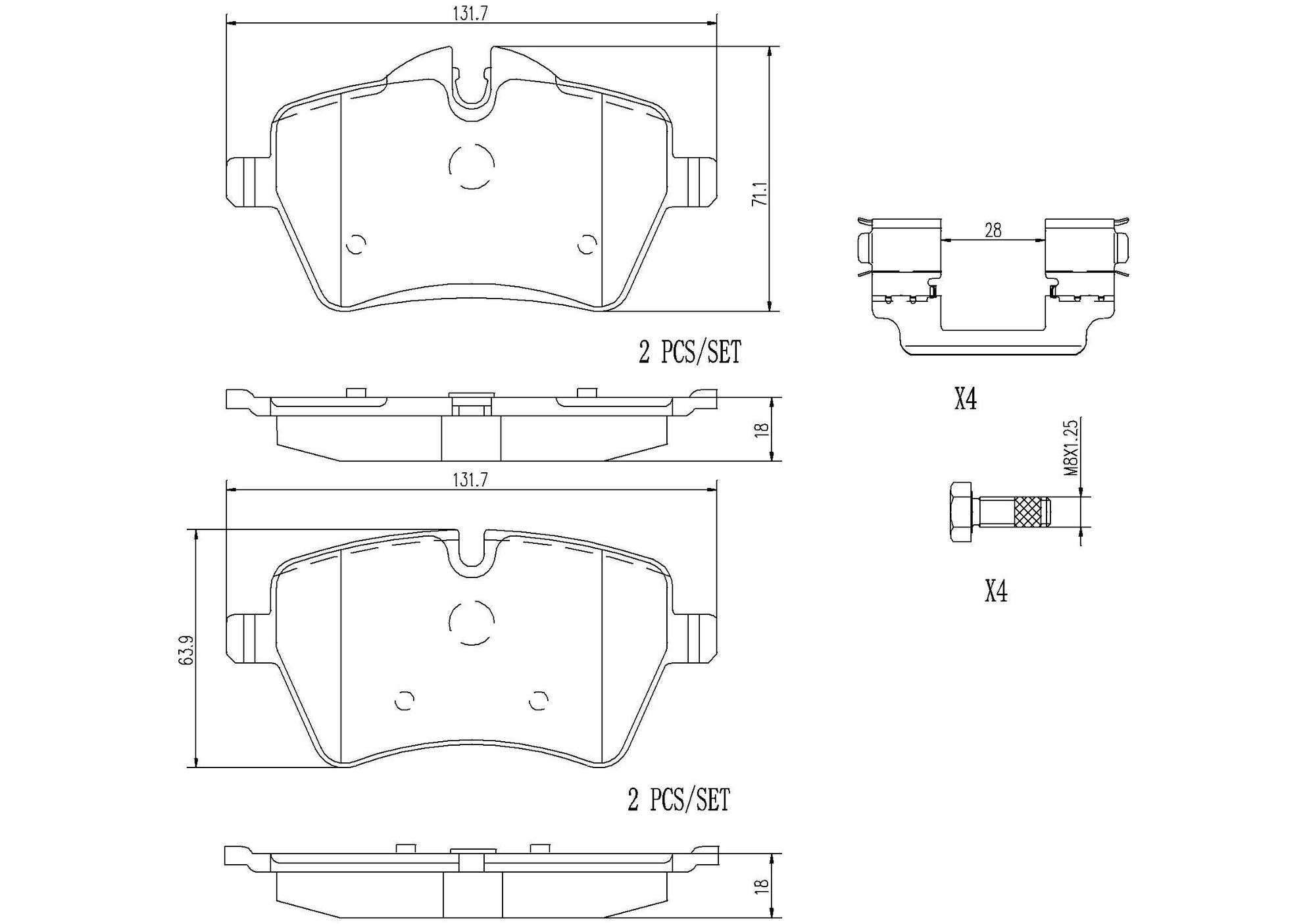 Mini Disc Brake Pad and Rotor Kit -Front and Rear (294mm/259mm) (Ceramic) 34116858652