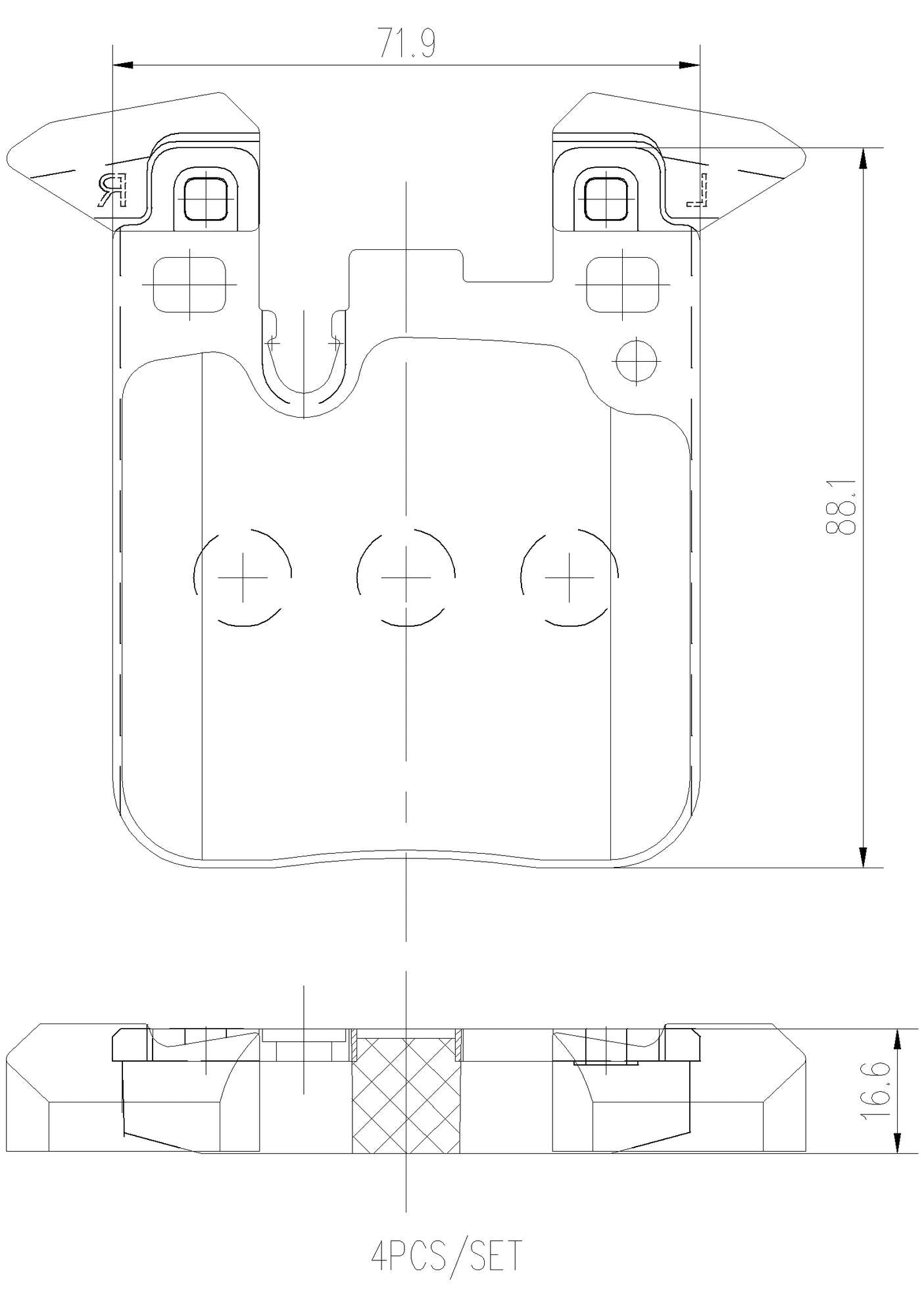 BMW Disc Brake Pad Set Kit – Front and Rear (Ceramic) 34116878876