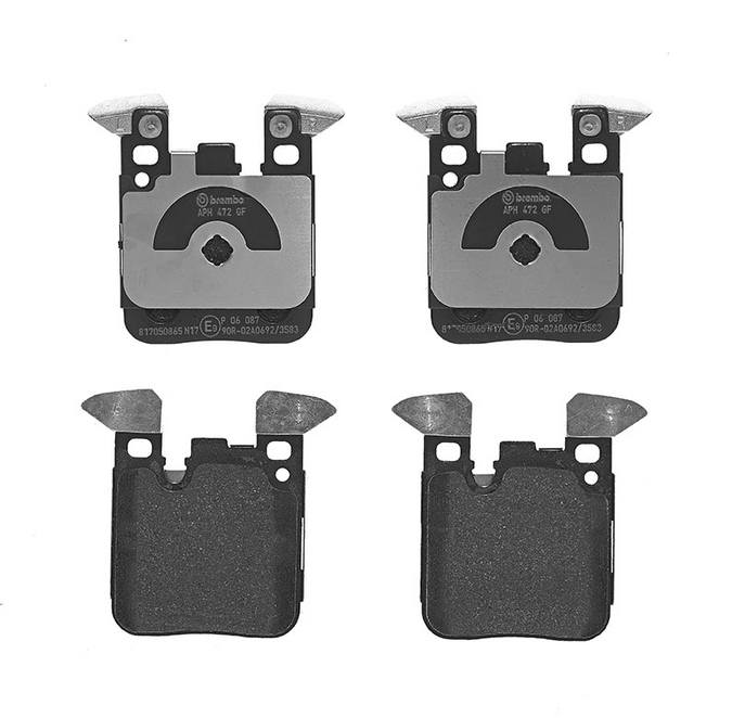 BMW Disc Brake Pad and Rotor Kit – Front and Rear (370mm/345mm) (Low-Met) 34106797603