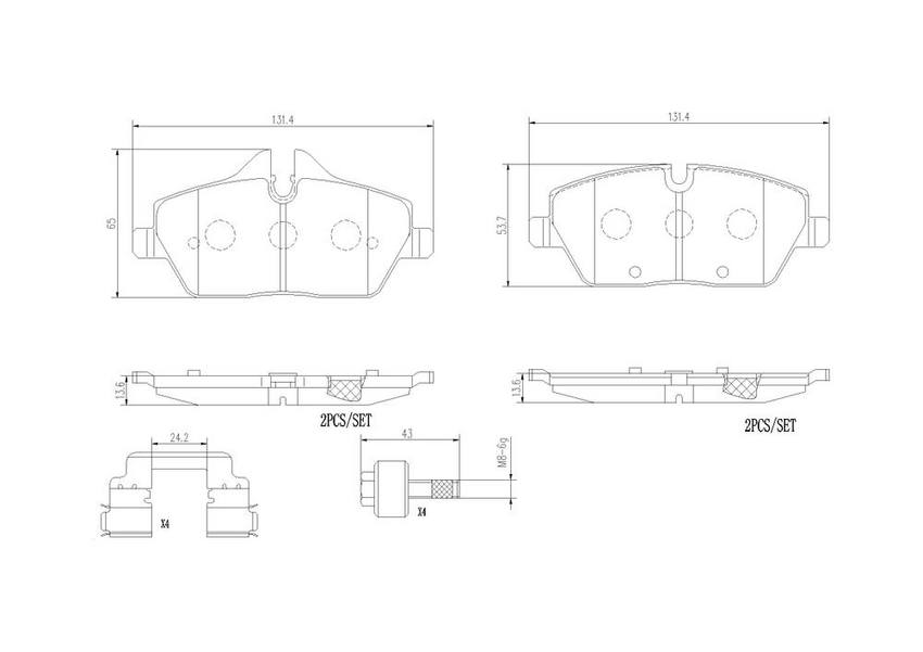 BMW Disc Brake Pad Set – Front (Ceramic) 34106884267 – Brembo P06091N