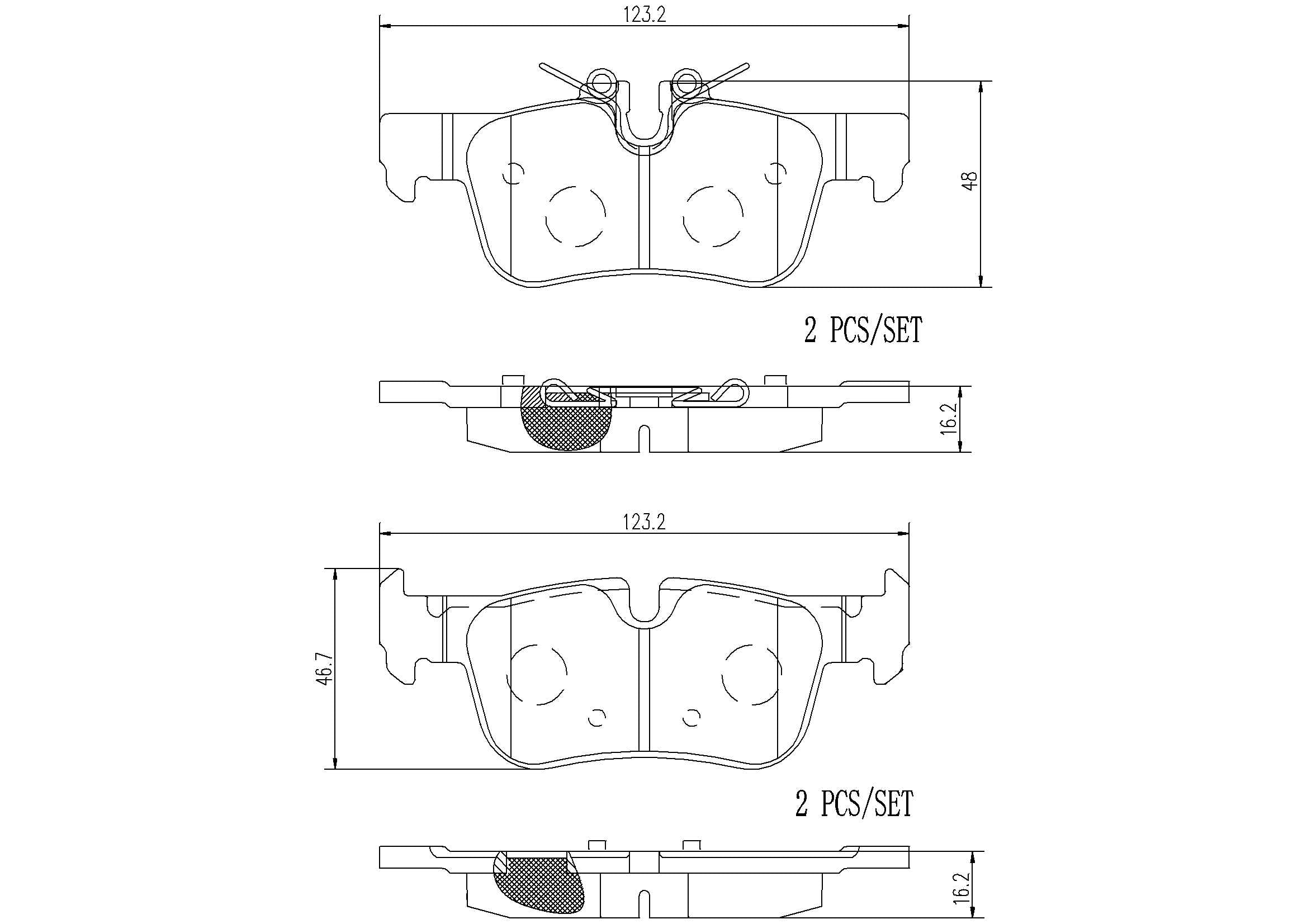 BMW Brembo Mini Brakes Set – Pads Rear(Ceramic) 34216860403 – Brembo P06094N