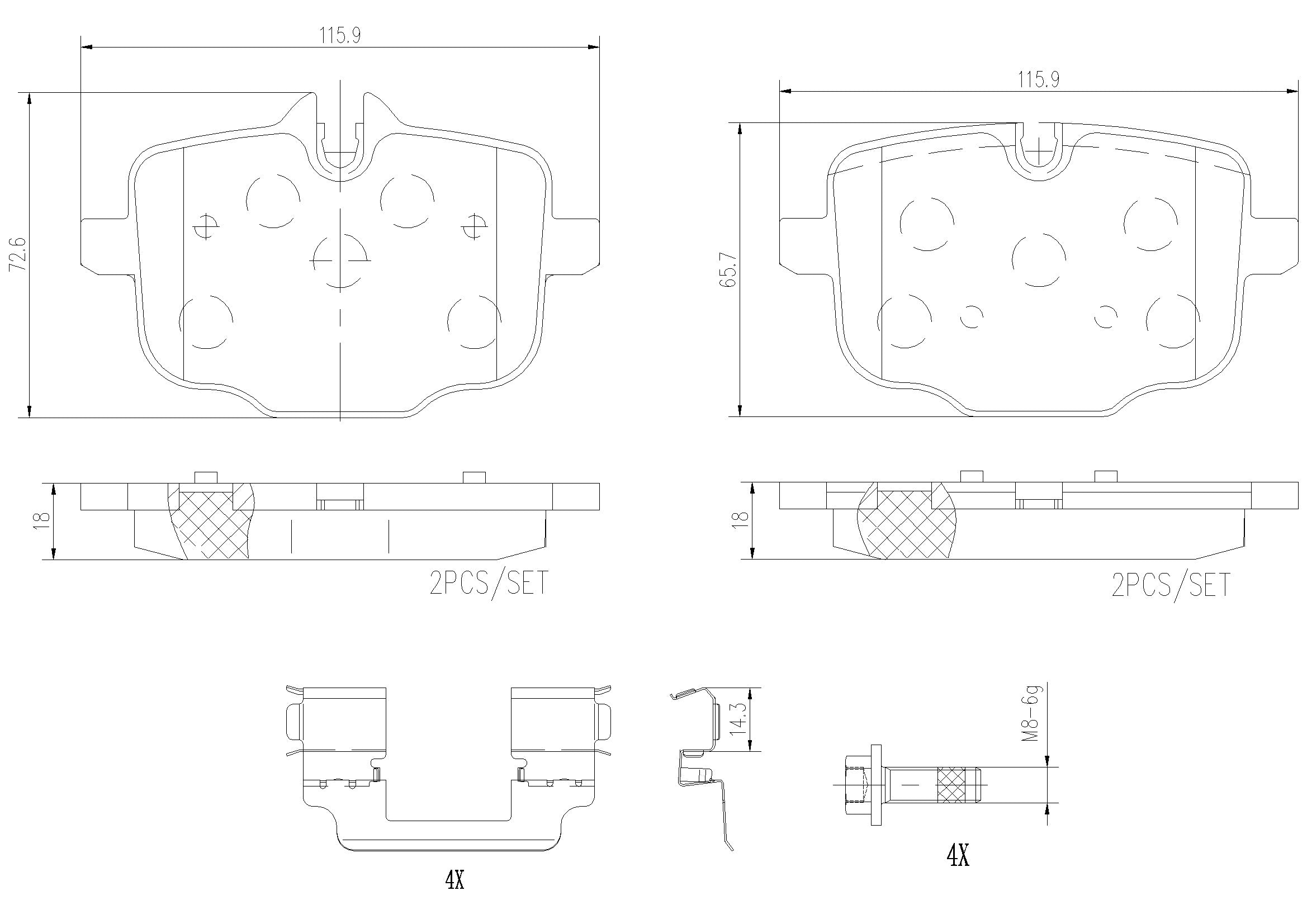 BMW Disc Brake Pad Set – Rear (Ceramic) – Brembo P06101N