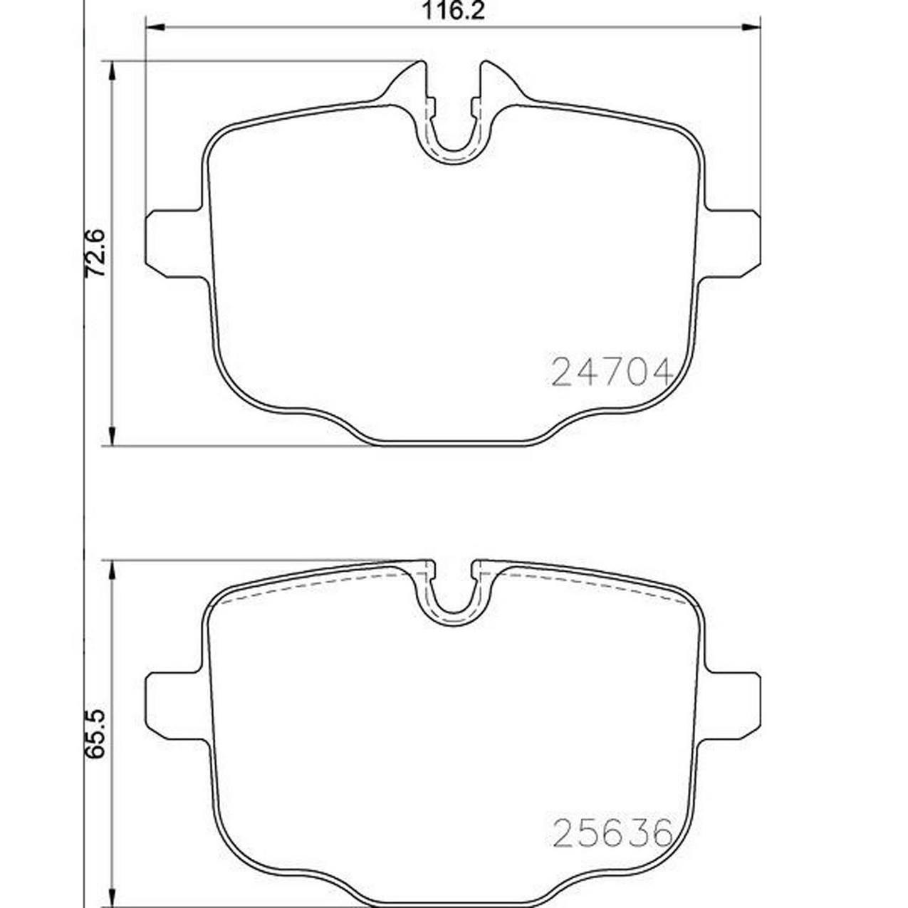 BMW Disc Brake Pad and Rotor Kit – Front and Rear (374mm/370mm) (Low-Met) 34106880078