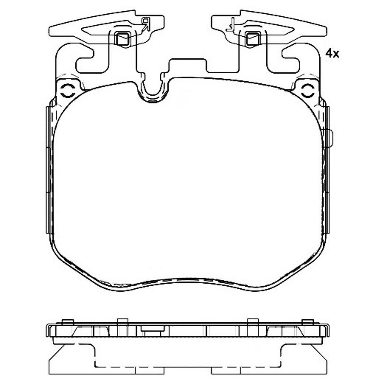 BMW Disc Brake Pad and Rotor Kit – Front and Rear (374mm/370mm) (Low-Met) 34106880078