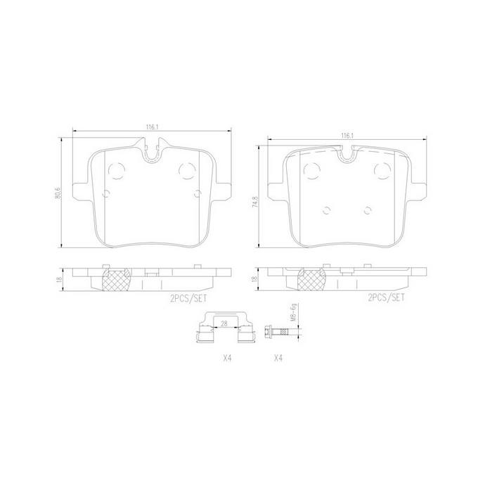 Brembo Disc Brake Pad Set – Rear (Ceramic)