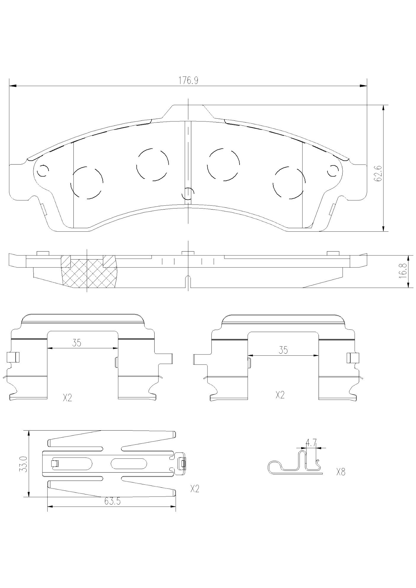 SAAB Disc Brake Pad Set – Front (Ceramic) – Brembo P10009N