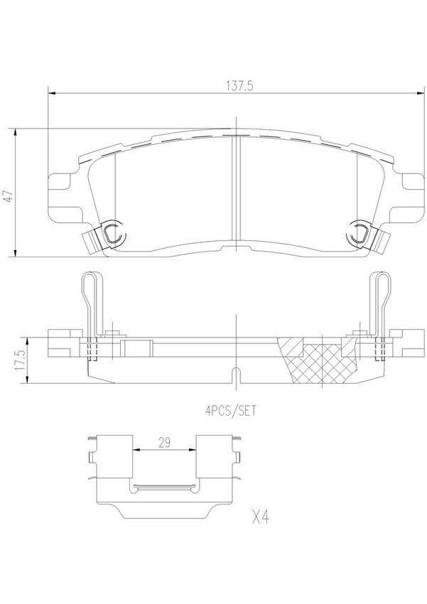 SAAB Disc Brake Pad Set – Rear (Ceramic) 89027184 – Brembo P10010N