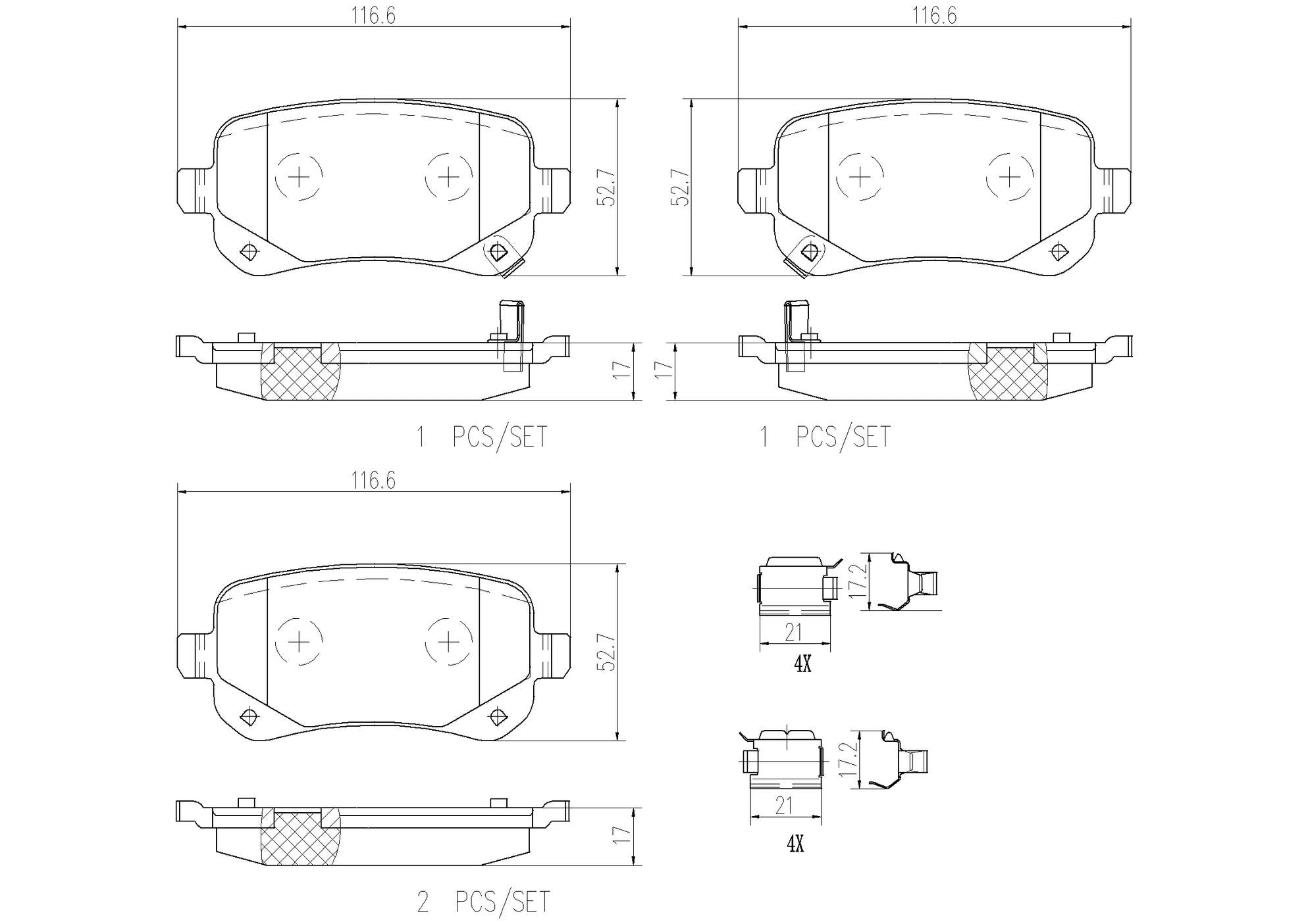 Volkswagen Disc Brake Pad and Rotor Kit – Rear (305mm) (Ceramic) 7B0615601B